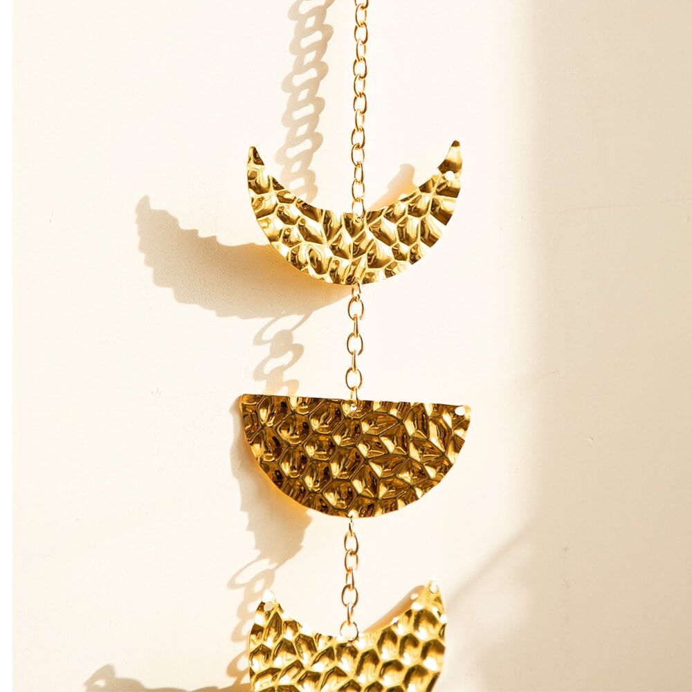 Forged Gold Vertical Moon Phases Wall Decor - Elegant Celestial Home Decor for Living Room, Bedroom & Office - Perfect Boho Wall Art for Spiritual Spaces