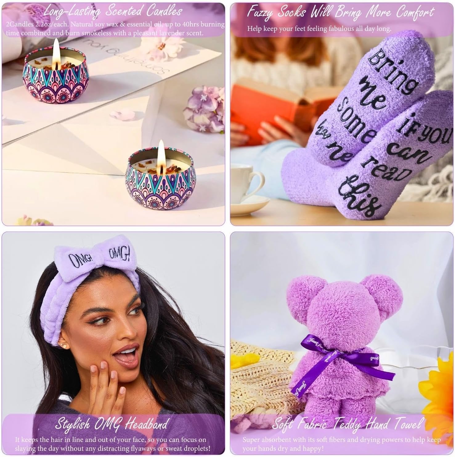 13-Piece Lavender Get Well Soon Gift Basket for Women - Self Care Package for Sick Friend, Mom, Sister - Post Surgery Recovery Gift with Dried Flowers - Perfect for Hospital, Home Care & Speedy Recovery