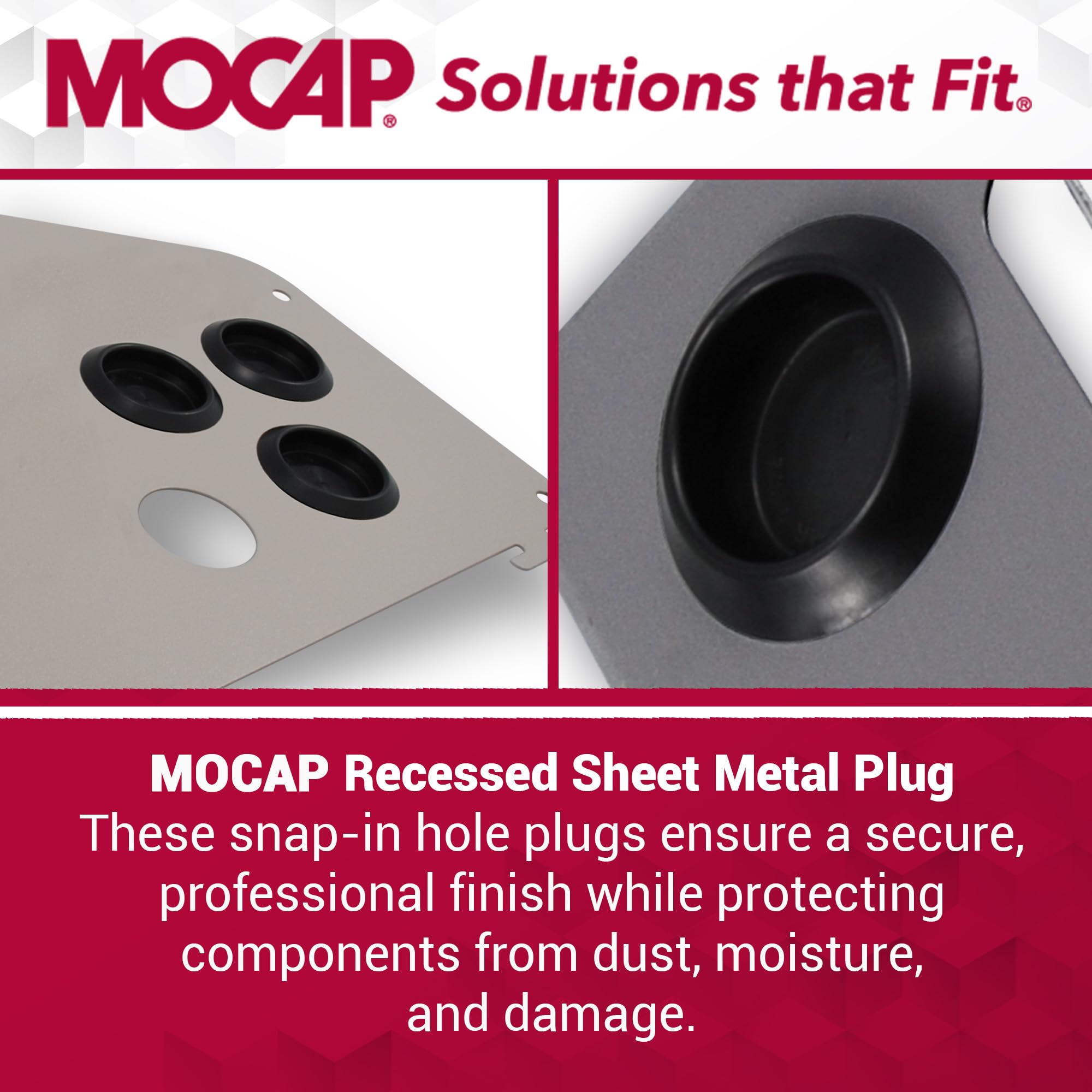 MOCAP Black Flush Sheet Metal Hole Plug for 0.750
