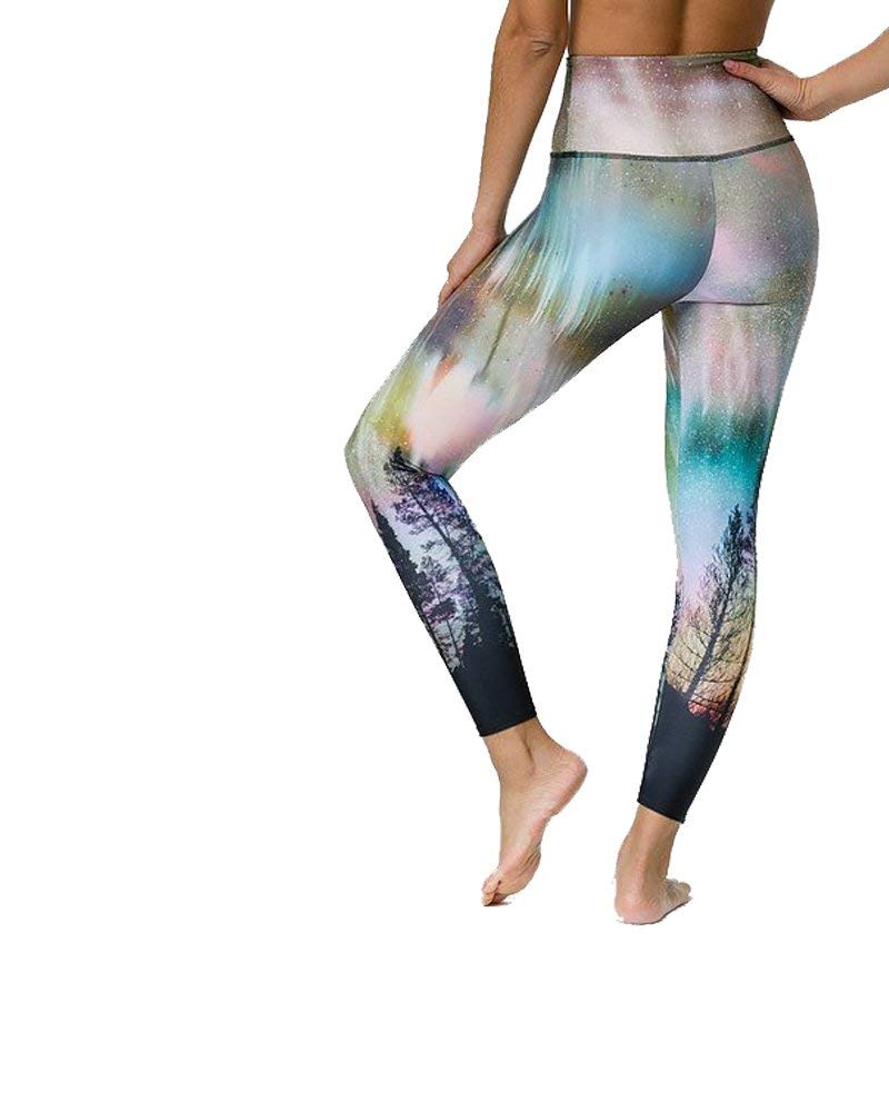 Onzie Flow Highrise Basic Midi Leggings 2029 - Northern Lights Print - XS - Yoga Pants for Women - Perfect for Yoga, Pilates & Workout