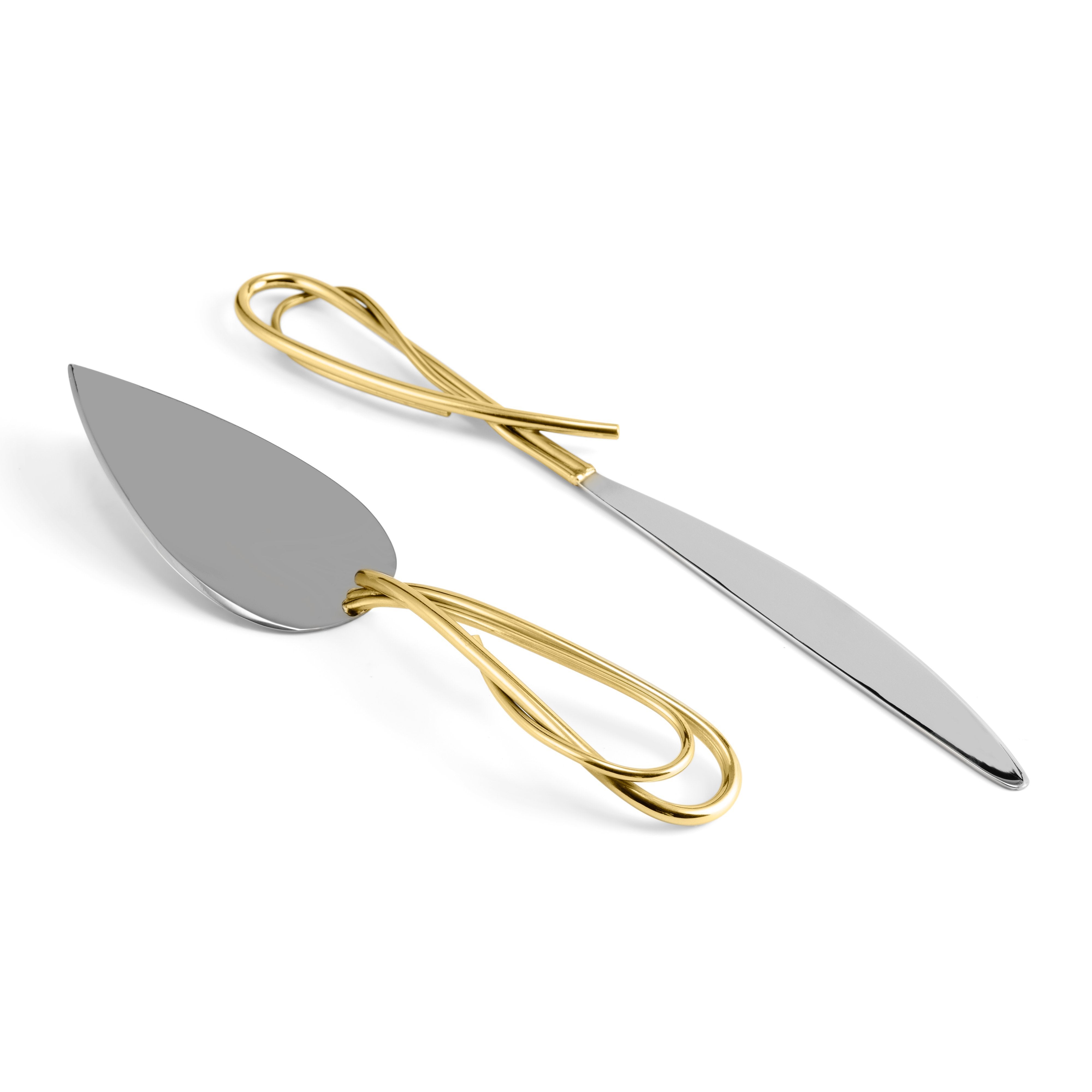 Elegant Calla Lily Cake Knife and Server Set - Wedding, Anniversary & Birthday Cake Cutting Tool for Special Occasions