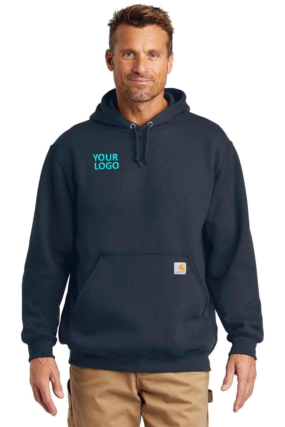 Carhartt Midweight Branded Hoodies for Men & Women - New Navy Blue Pullover Sweatshirt - Warm Casual Wear for Work, Outdoor & Everyday Use