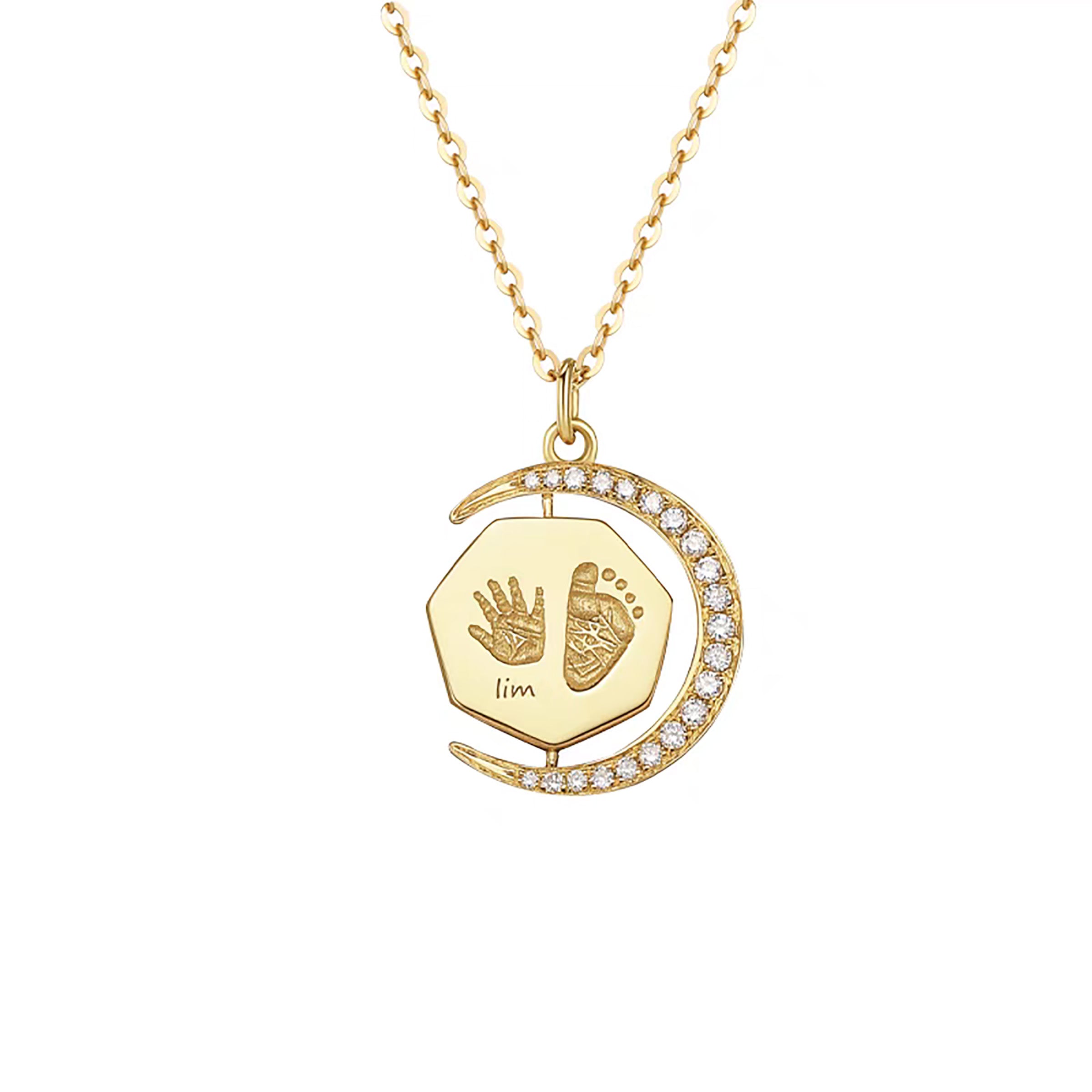 Solid Gold Footprint Necklace - Personalized Jewelry for Moms, Baby Keepsake Gift - Perfect for Mother's Day, Christening & Newborn Celebrations