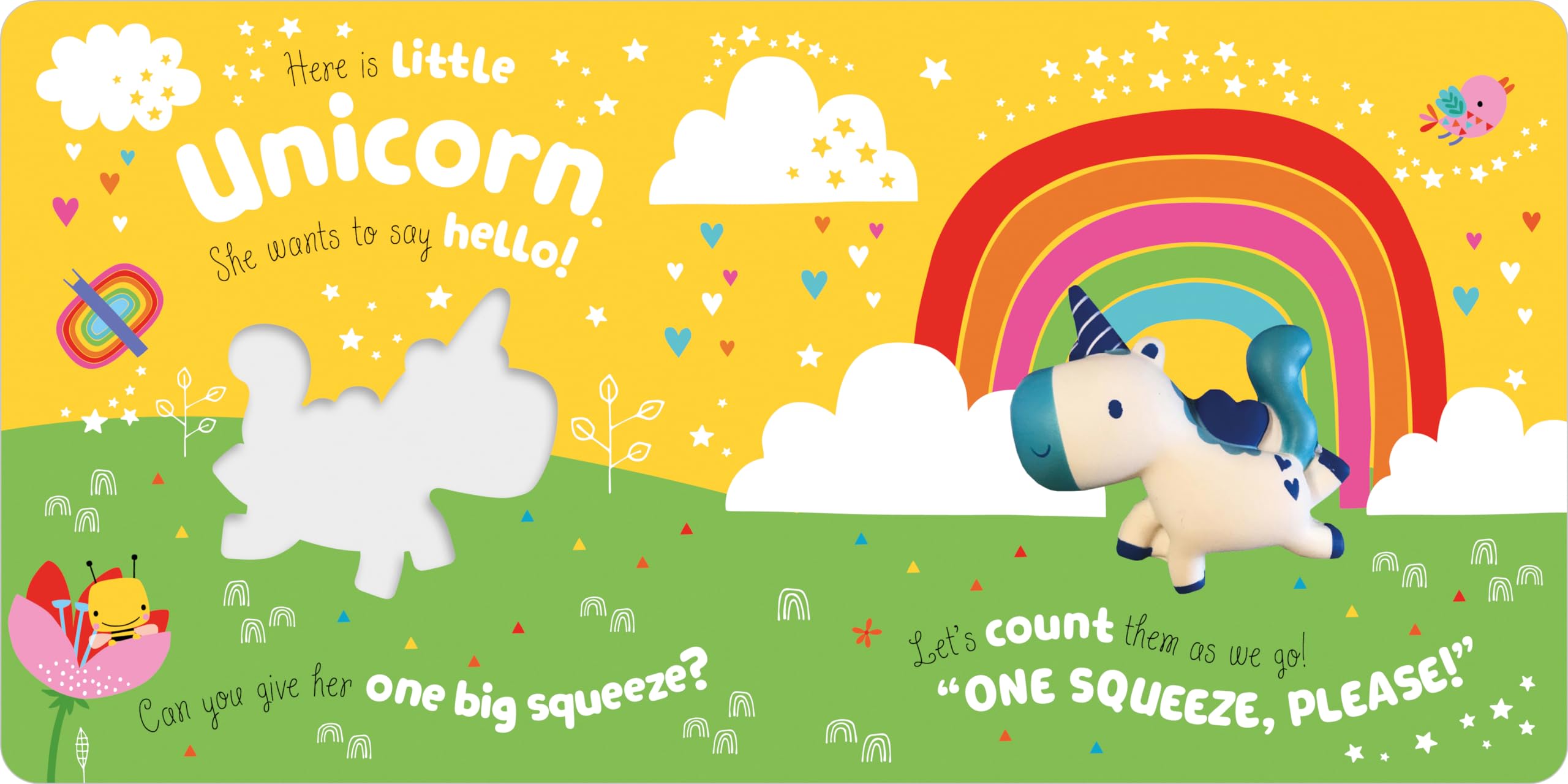 Squish 'N' Squeeze Unicorn Sensory Board Book for Toddlers - Soft Squishy Touch & Feel Activity Book - Perfect for Bedtime Stories, Sensory Play, and Early Learning Development