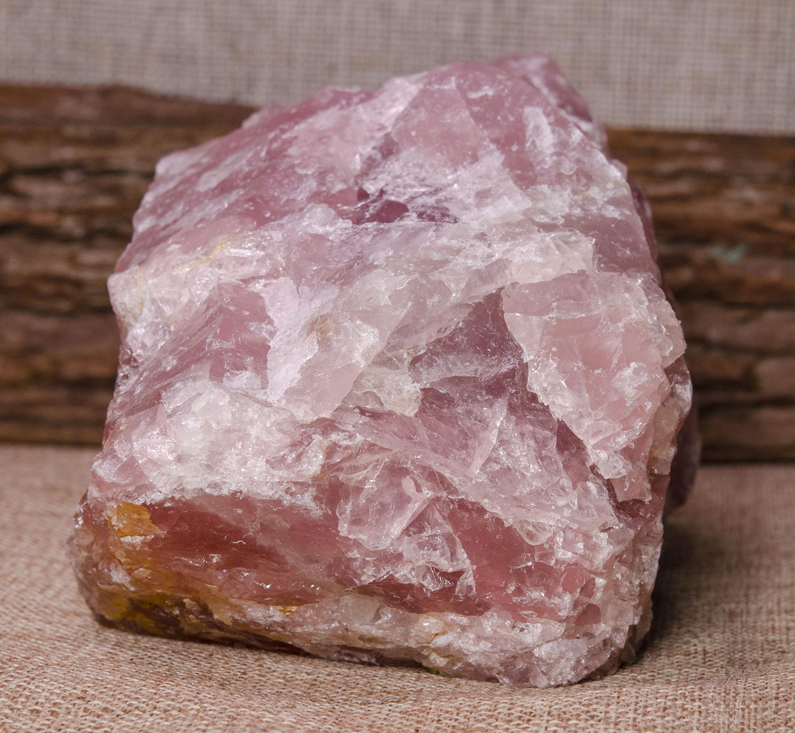 Natural Raw Rose Quartz Crystal Stone - 6.06 x 3.7 x 3.66 inches (1909g) for Love, Meditation, Chakra Healing, Reiki & Good Luck - Perfect for Spiritual Gifts, Home Decor & Energy Work