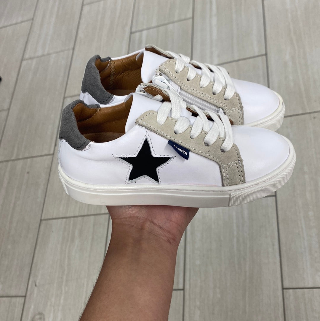 Atlanta Moccasin White and Black Star Sneakers - Comfortable Casual Shoes for Men & Women | Perfect for Walking, Travel & Everyday Wear
