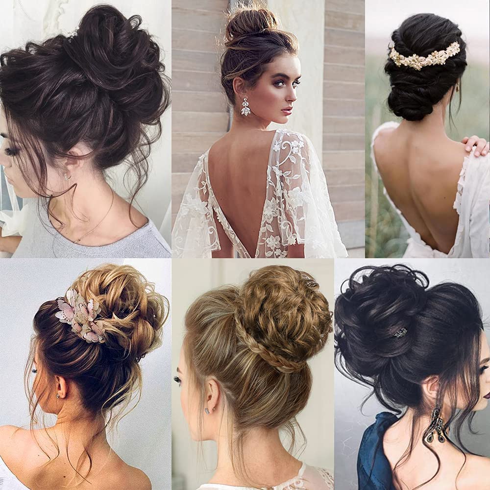 Atipriya Messy Bun Hair Extension with Elastic Band - Synthetic Hair Scrunchies for Women & Girls (Black) - Perfect for Casual, Party & Everyday Hairstyles