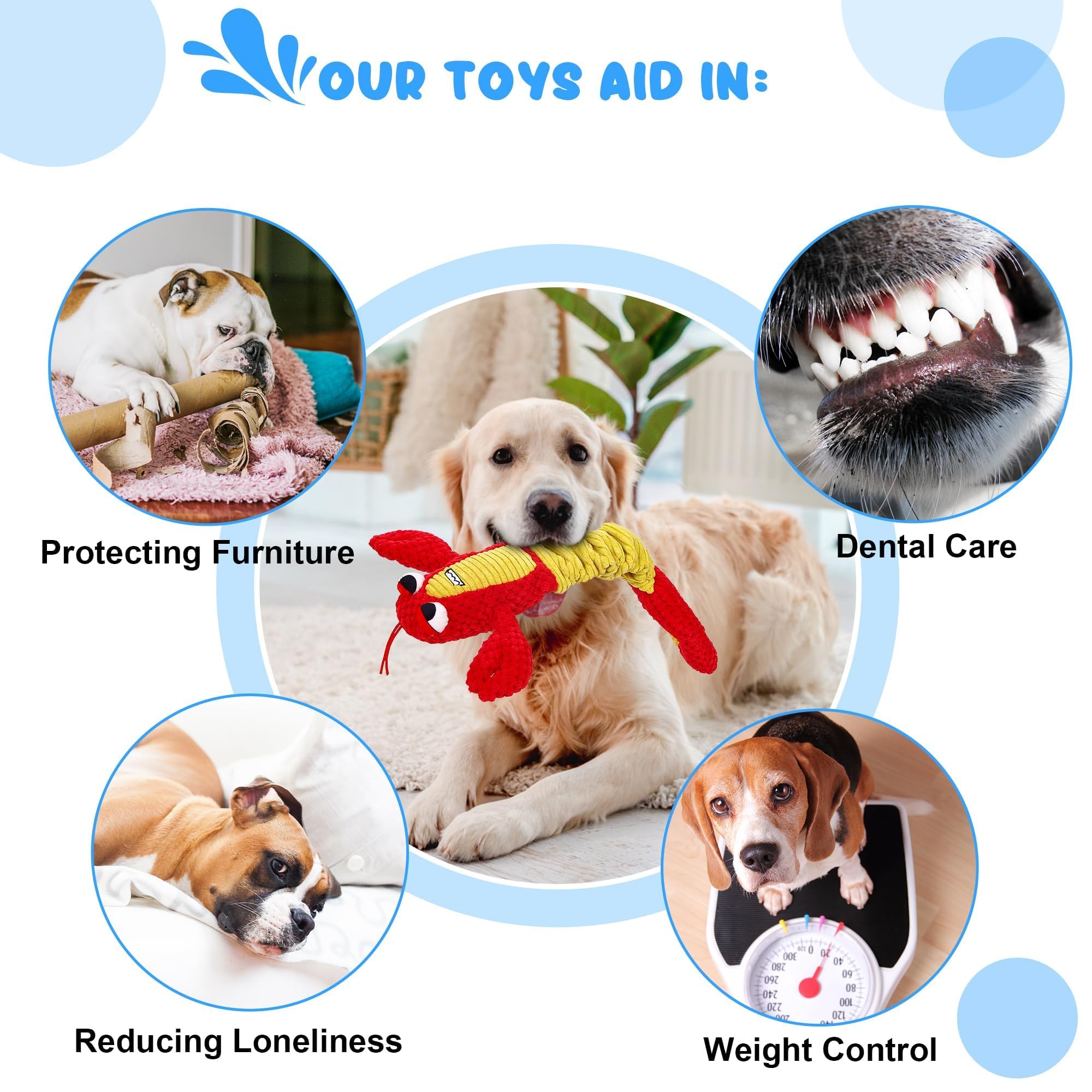 IOKHEIRA Indestructible Dog Toys for Aggressive Chewers - Ultra Durable Chew Toys for Large Dogs & Big Breeds, Lamb Chop Design (Red) - Perfect for Playtime, Training & Anxiety Relief