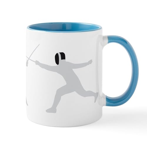 White/Blue Inside - Fencing Mug