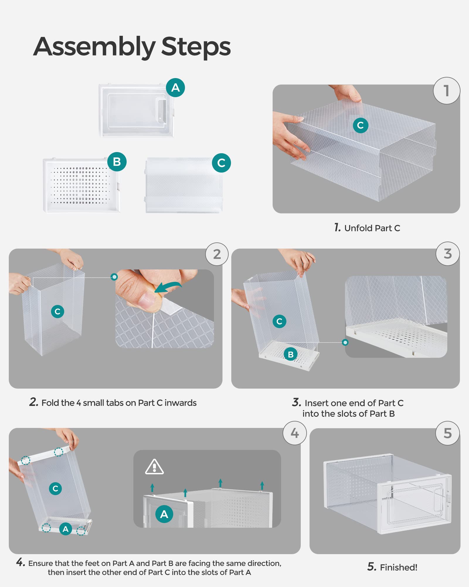 SONGMICS 12-Pack Clear Plastic Shoe Storage Boxes - Stackable Shoe Organizers for Closet, Sneakers & Boots (9.9