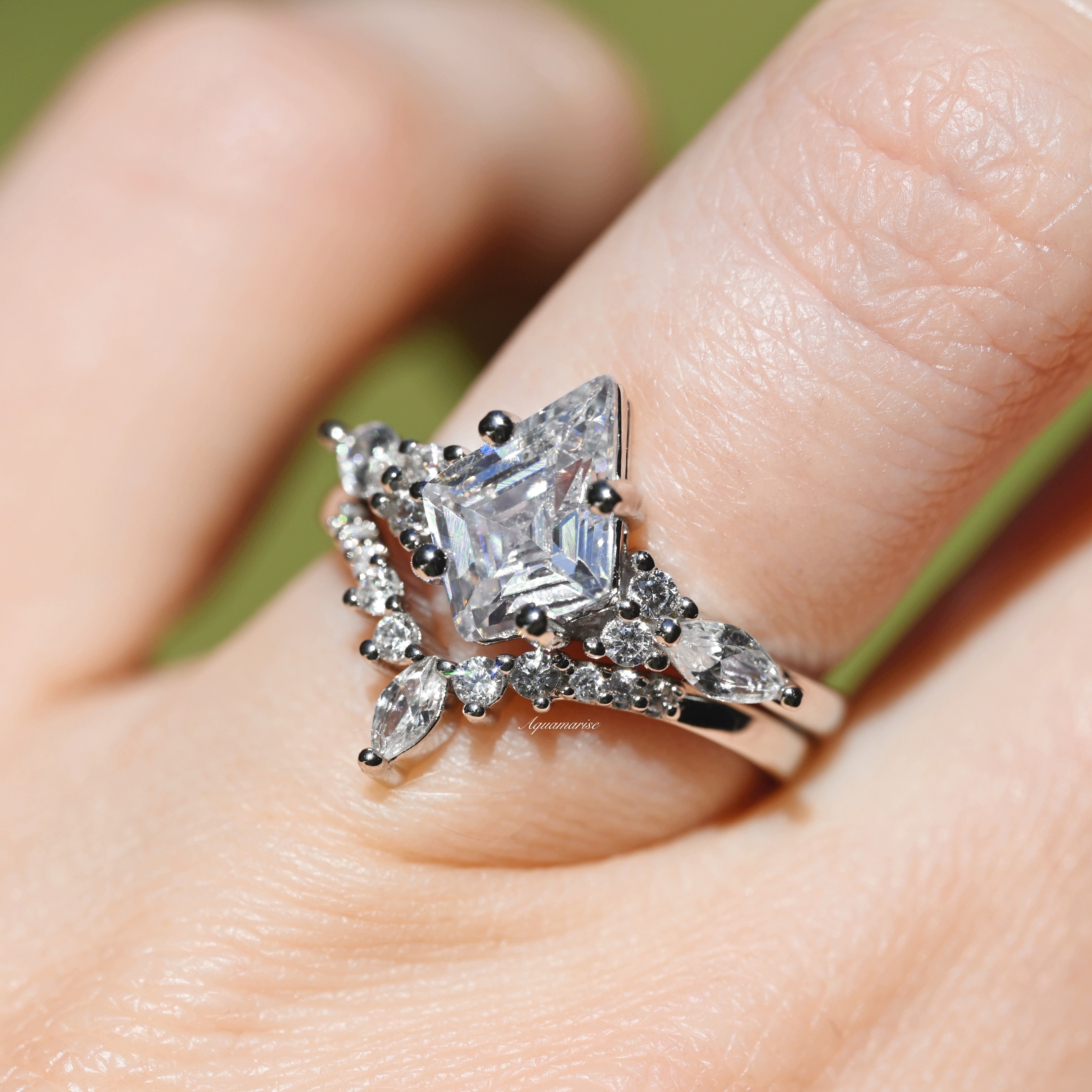 Skye Kite™ Lab Grown Diamond Engagement Ring Set - 14K White Gold (IGI Certified) for Wedding, Proposal & Anniversary Gifts