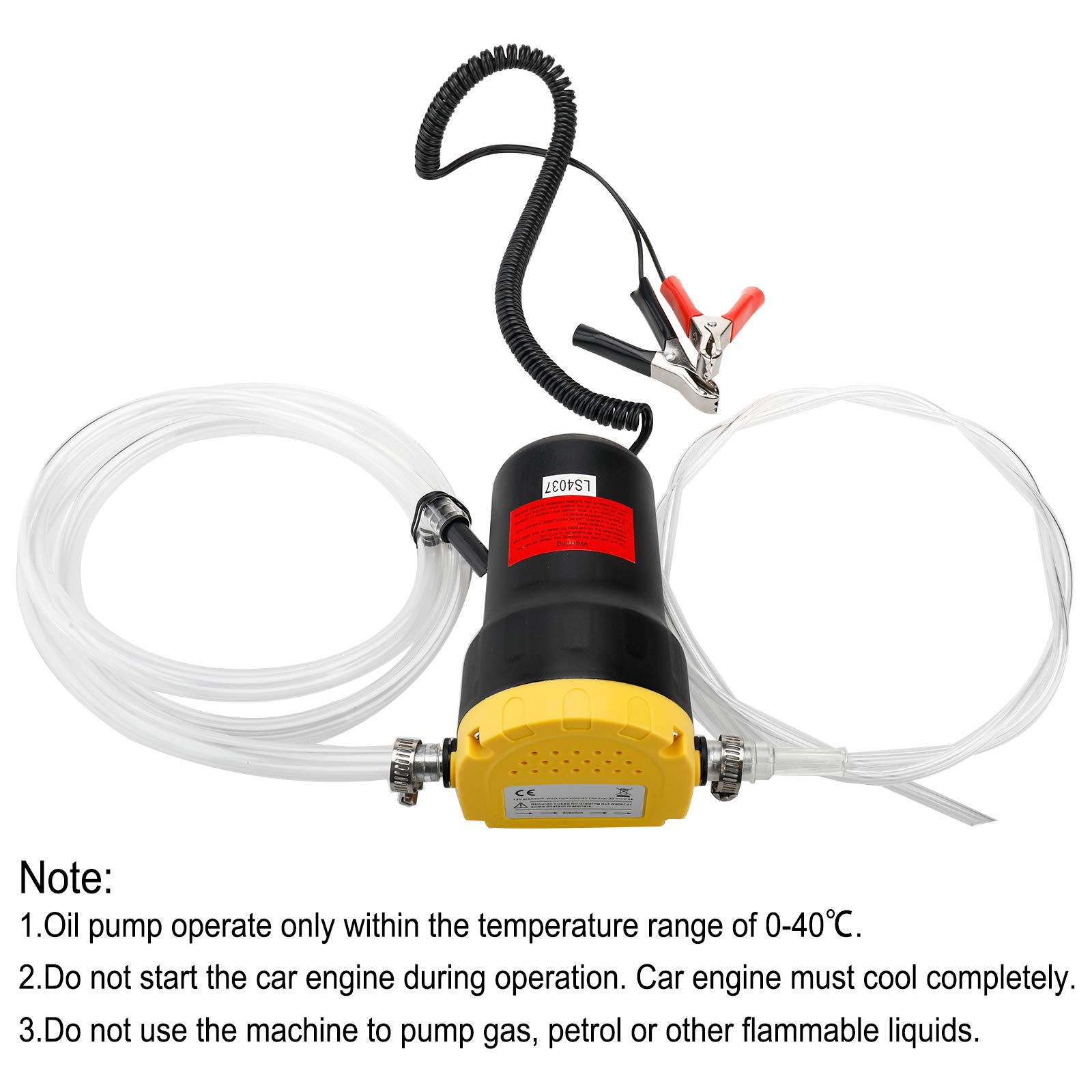 NovelBee 12V 60W Diesel Oil Extractor Pump - Heavy Duty Scavenge Suction Transfer Pump with Hose & Clamps for Engine Oil Change, Marine, RV & Automotive Maintenance