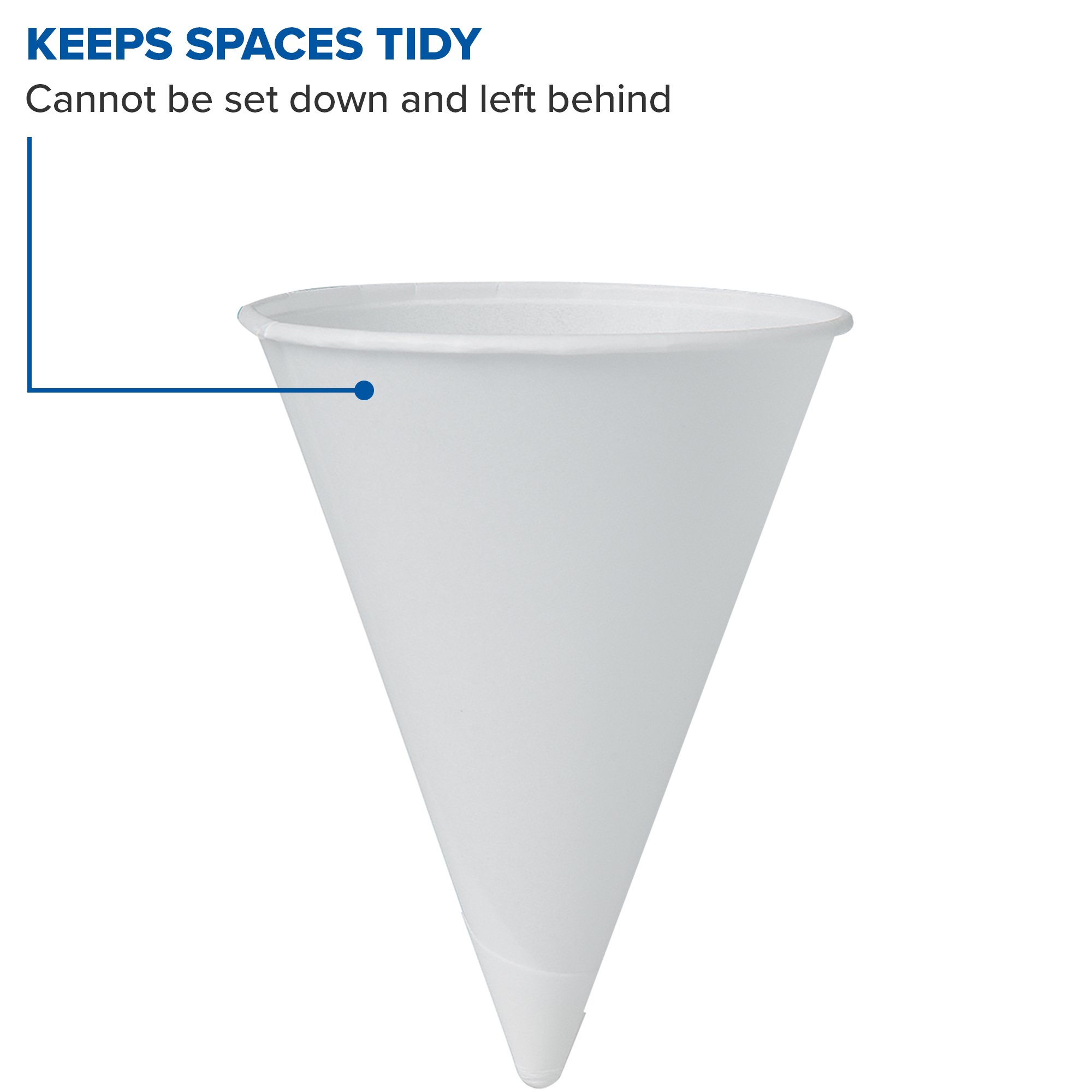 Solo 42R-2050 4.25 oz White Paper Cone Cups - 5000 Count Bulk Pack | Perfect for Water Coolers, Office Break Rooms, Parties & Events