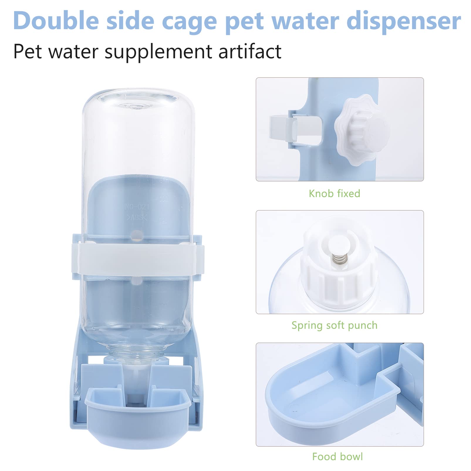 Balacoo Automatic No Drip Pet Water Feeder - 32oz/1L Dog Cat Rabbit Bunny Pigeon Water Bottle with Chew-Proof PP Bowl | Perfect for Cages, Travel, Outdoor & Indoor Use