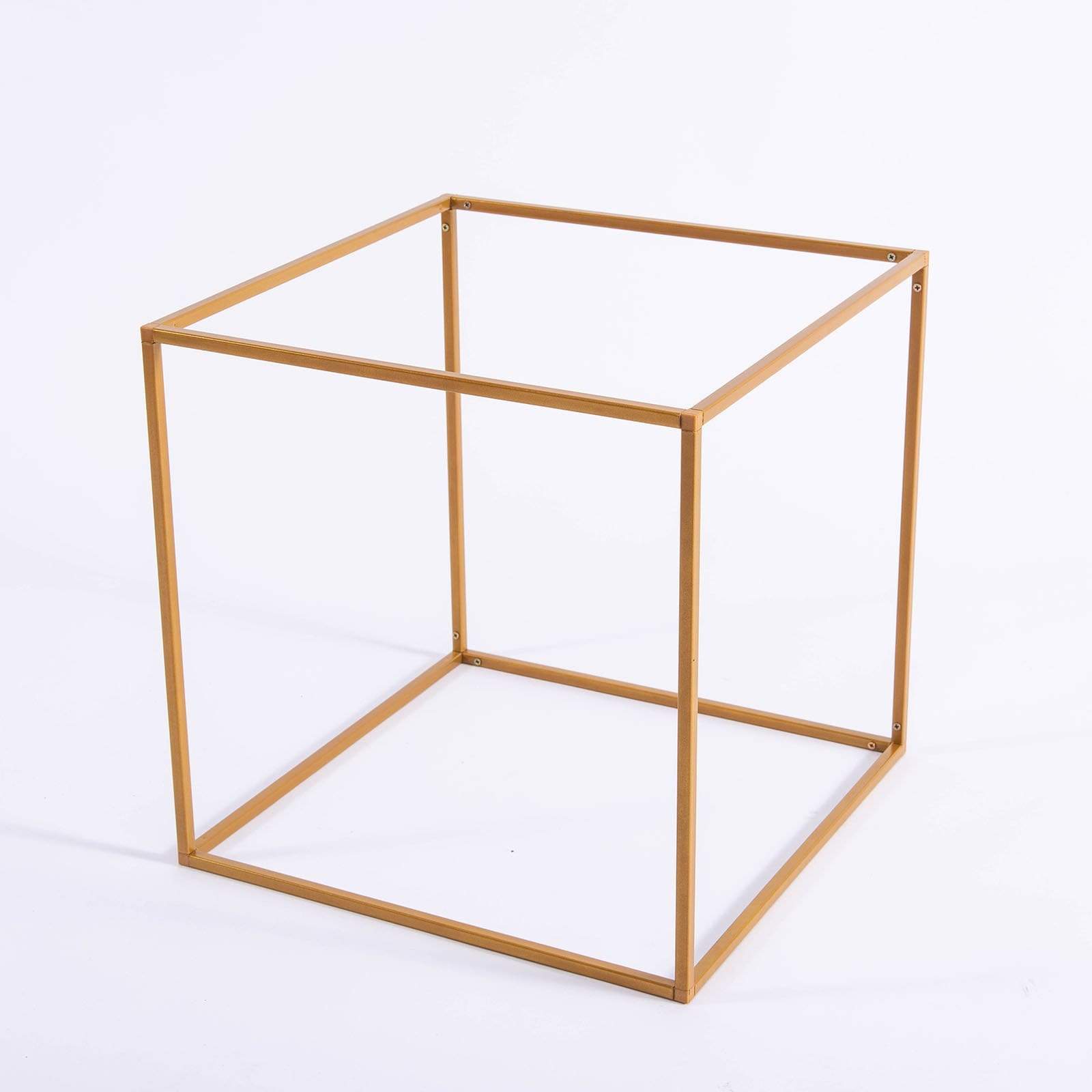 2 Pack Geometric Cube Metal Stands - Elegant Wedding Flower Vase Holders for Centerpieces, Table Decor & Home Display