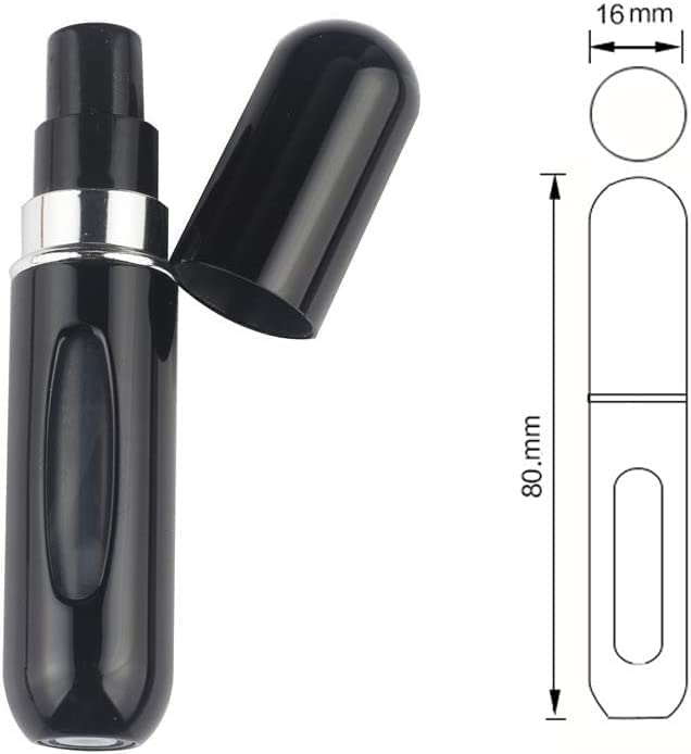 ZSIGNS 5ml Refillable Perfume Atomizer Bottle - Portable Mini Travel Spray Bottle Set of 2 for Women & Men - Perfect for Airplane, Gym, Purse & On-the-Go Fragrance Touch Ups
