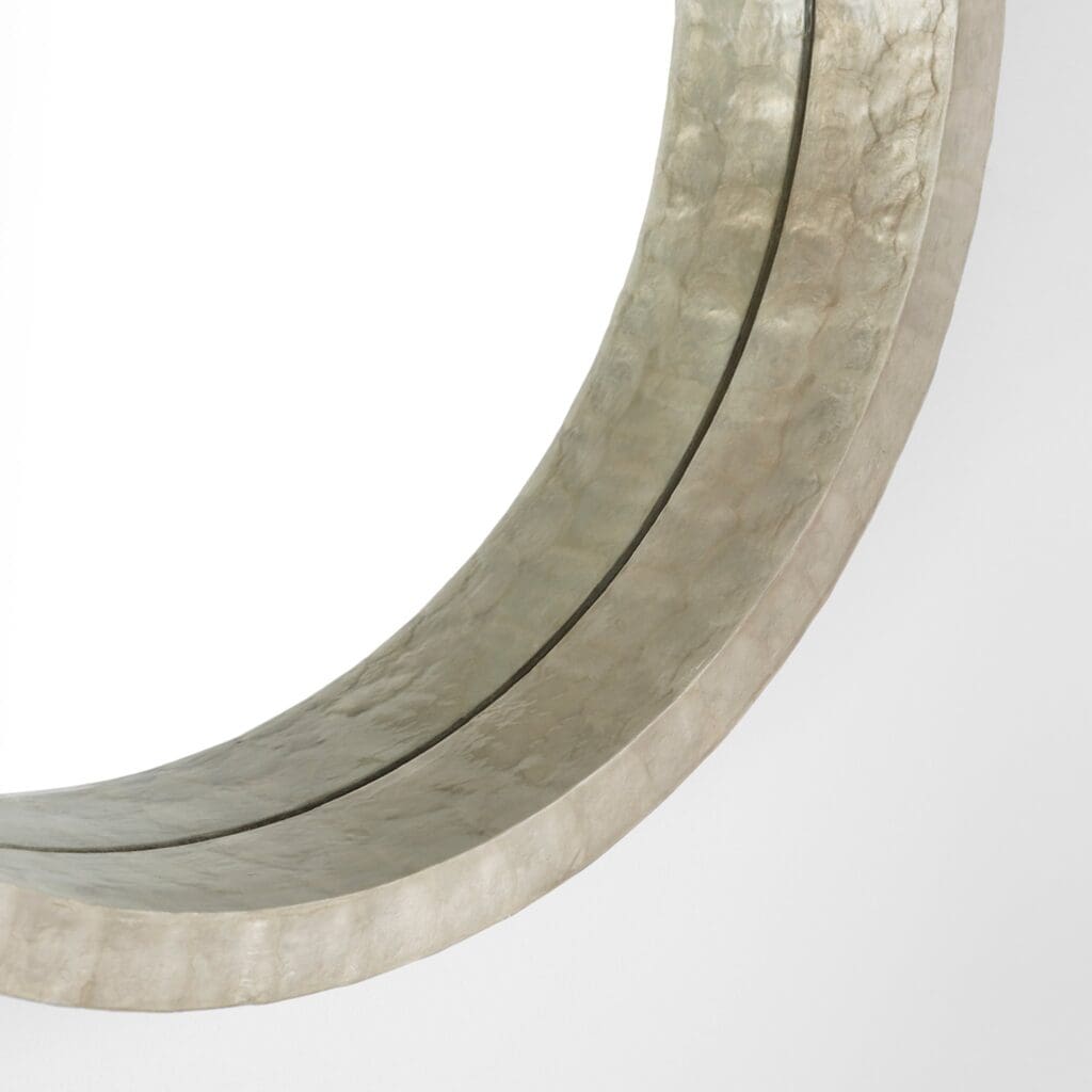 Cyan Design 11594 Triton Round Mirror - Large Taupe Wall Mirror for Living Room, Bedroom & Bathroom Decor