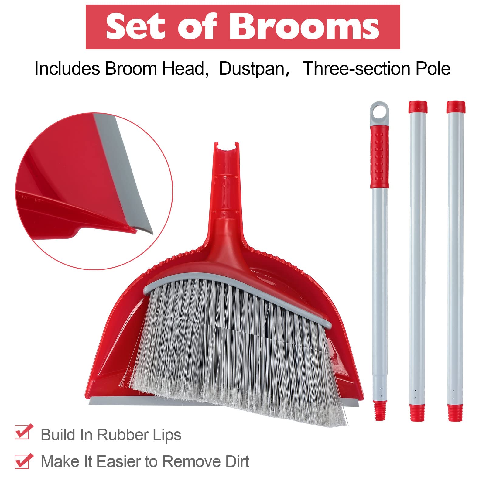 Meanplan 4-Piece Angle Broom & Dustpan Set - 54