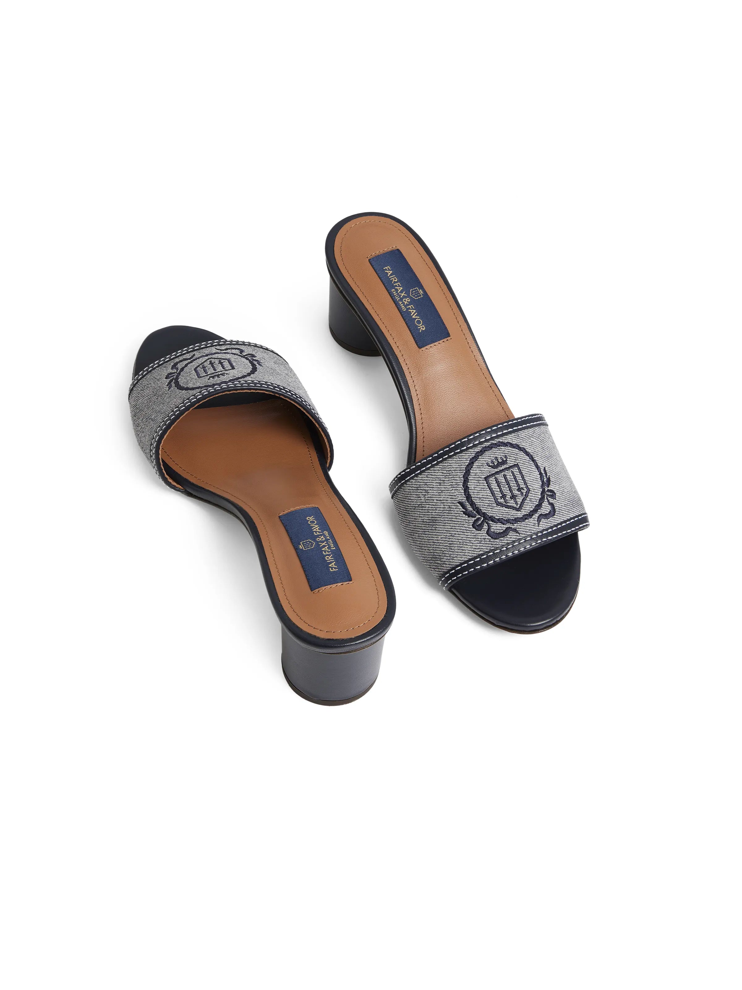 Premium Richmond Mule Shoes - Denim & Suede Loafers for Women - Comfortable Slip-On Casual Shoes for Work, Travel & Everyday Wear