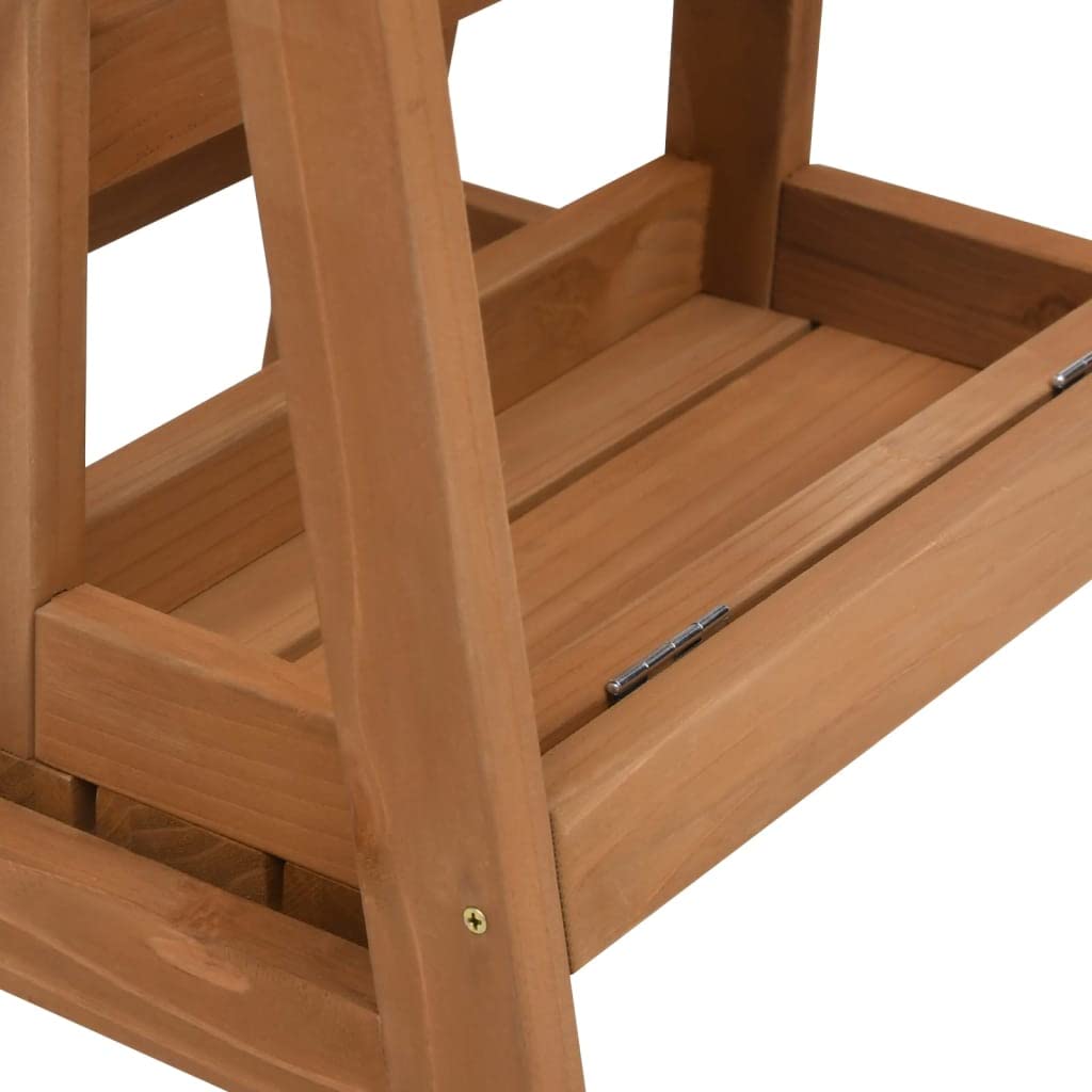 SKM Foldable Step Stool - Solid Firwood Ladder Stool for Kitchen, Bathroom & Home Use - Compact, Sturdy & Space-Saving Step Stool for Adults & Kids