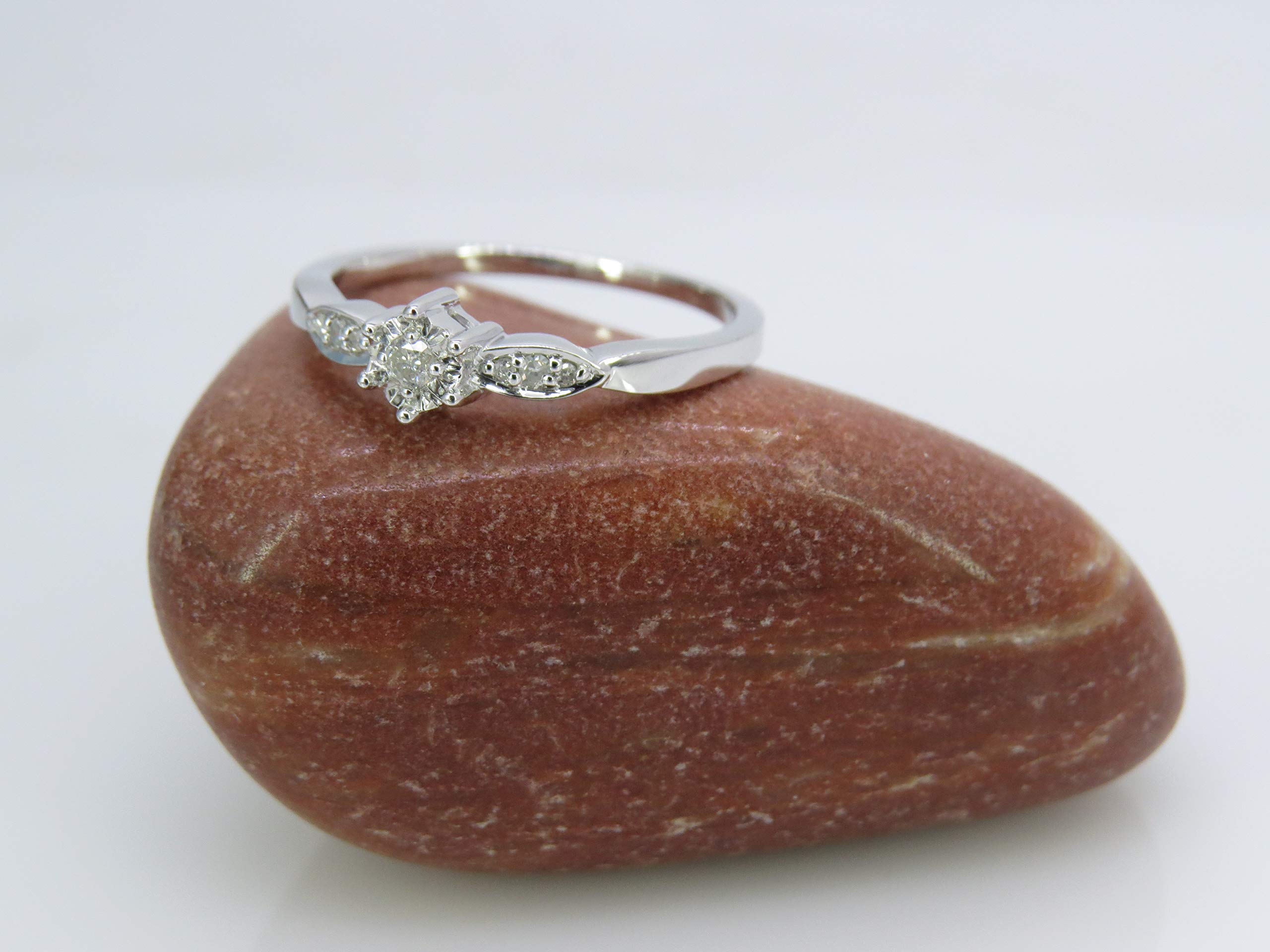 0.05 Cttw Round White Diamond Illusion-Set Promise Ring for Women - 925 Sterling Silver Engagement Ring, Wedding Band, Anniversary Gift for Her - Perfect for Proposals, Valentine's Day & Special Occasions