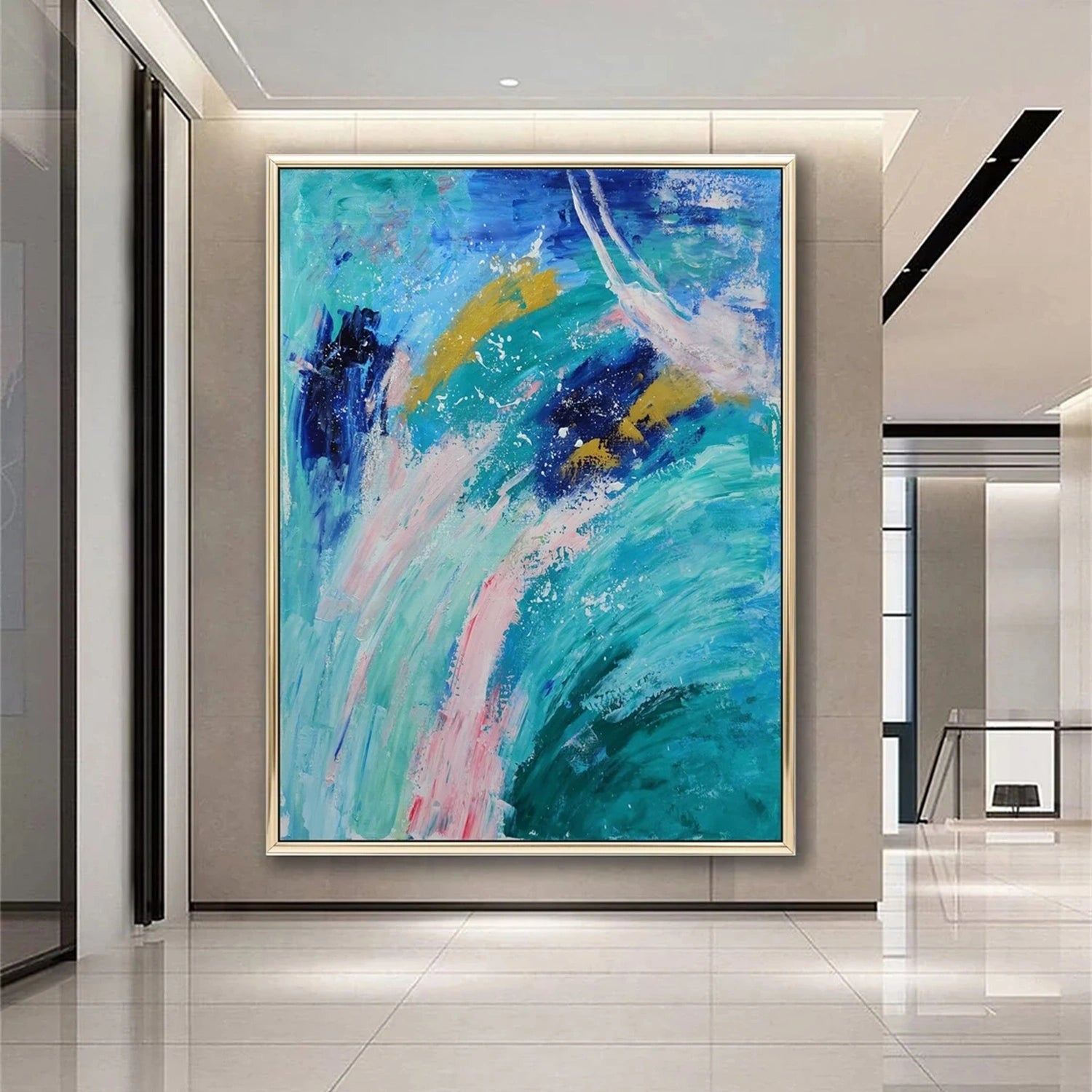 Abstract Painting #AB 289 - Modern Wall Art for Living Room, Bedroom & Office Decor - Handmade Canvas Artwork