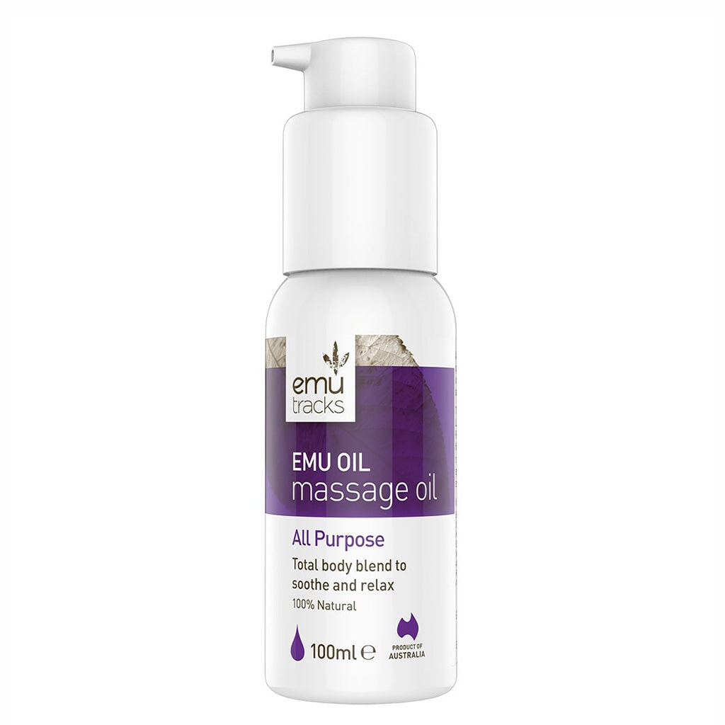 Emu Tracks All-Purpose Massage Oil - 100% Natural Pain Relief & Muscle Relaxation for Massage Therapy, Aromatherapy & Daily Skincare
