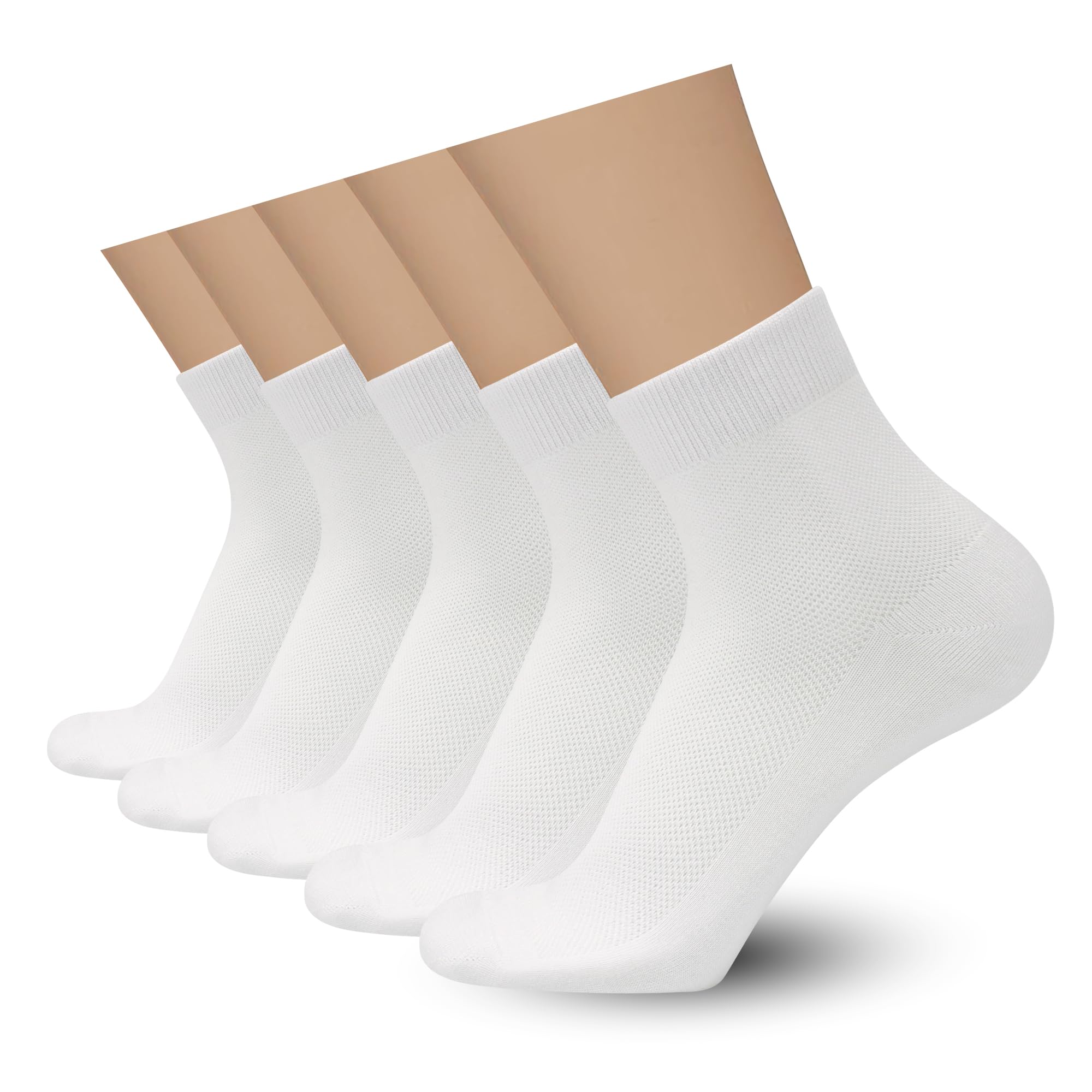 **SERISIMPLE Men's Breathable Rayon Bamboo Ankle Socks - 5 Pairs Pack, Thin Quarter Athletic & Casual Mesh Socks for Running, Gym, Work, and Everyday Comfort**