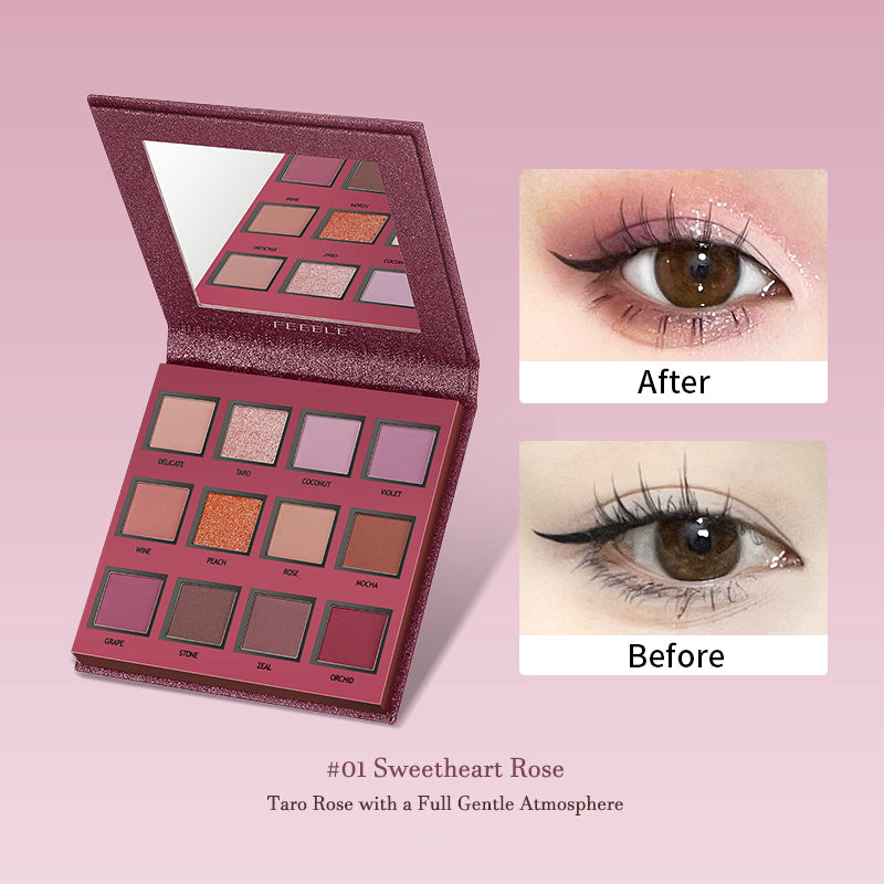 Febble Fantasy Carnival 12 Color Eyeshadow Palette - Highly Pigmented, Long Lasting Makeup for Party, Halloween & Cosplay - Vegan & Cruelty Free