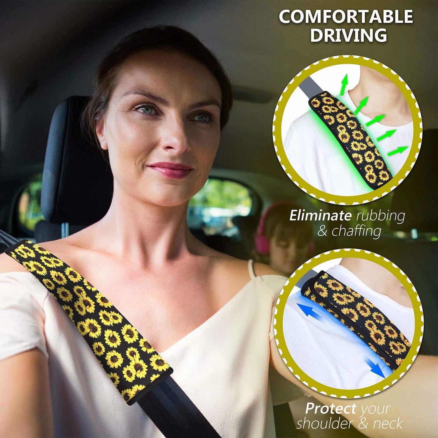 Dreaweet Grey Leopard Print Seat Belt Covers for Adults & Kids - 2 Pack Universal Soft Car Seatbelt Pads - Safe & Stylish Accessory for Comfortable Driving, Long Trips, and Road Safety