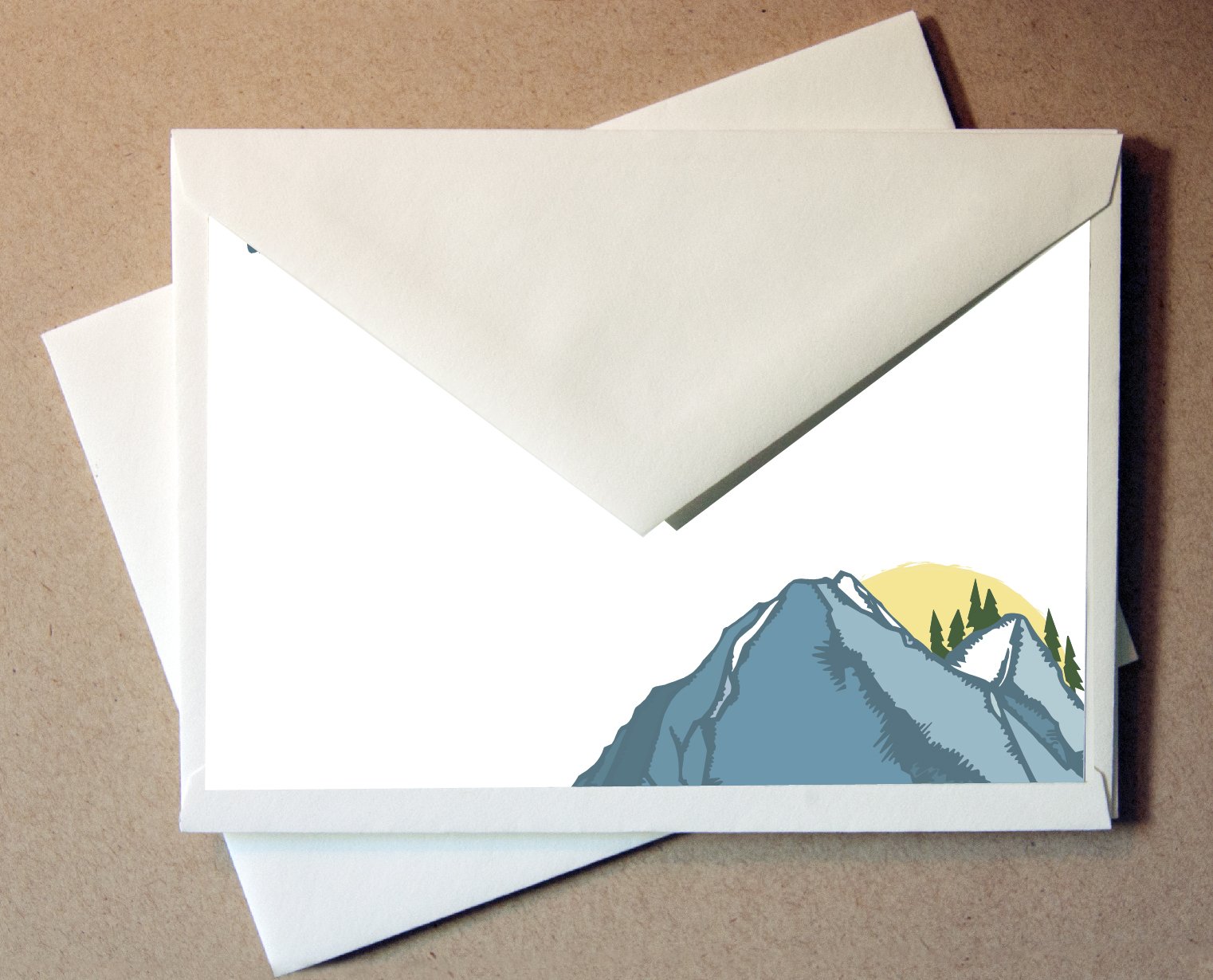 Mountain Note Cards Set - 24 Non-Foldover Greeting Cards with Envelopes | Perfect for Thank You Notes, Birthday Wishes & Holiday Greetings