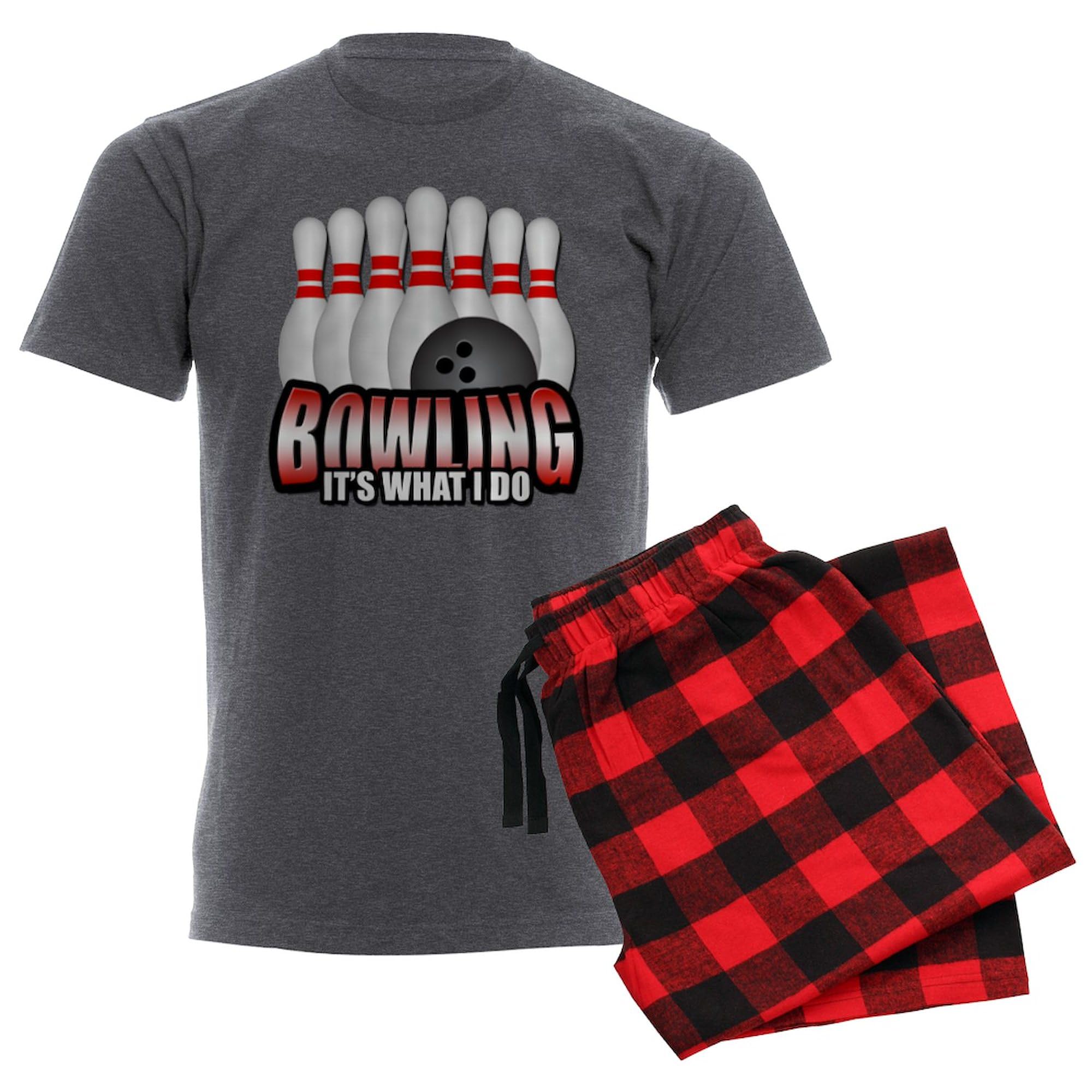Bowling It's What I Do - Men's Charcoal Novelty Pajamas | Comfortable Sleepwear for Bowling Enthusiasts | Perfect Gift for Bowlers & Casual Lounge Wear