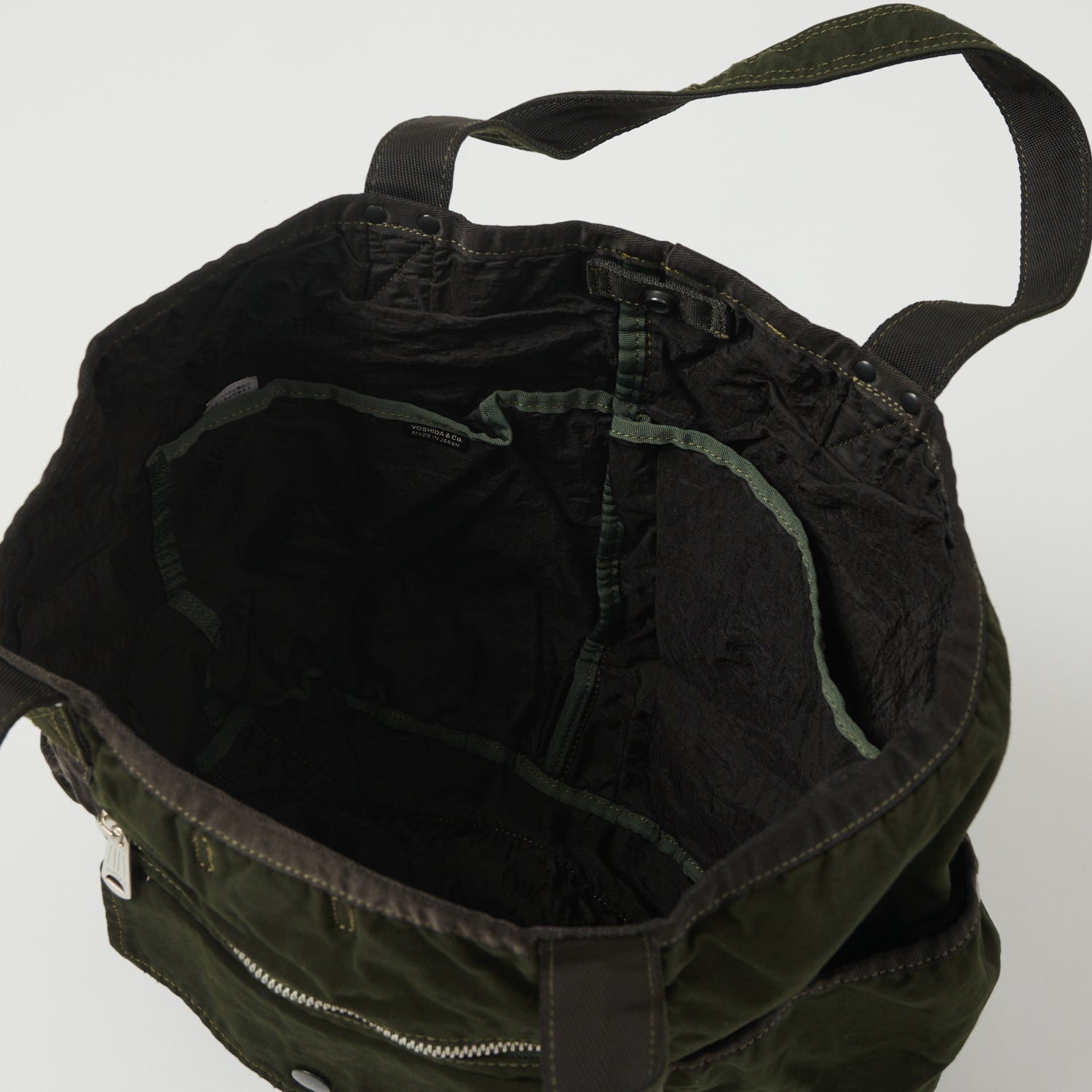 Porter Yoshida & Co. Crag Tote Bag - Premium Khaki Canvas Shoulder Bag for Women & Men - Durable Everyday Carryall for Work, Travel & Shopping