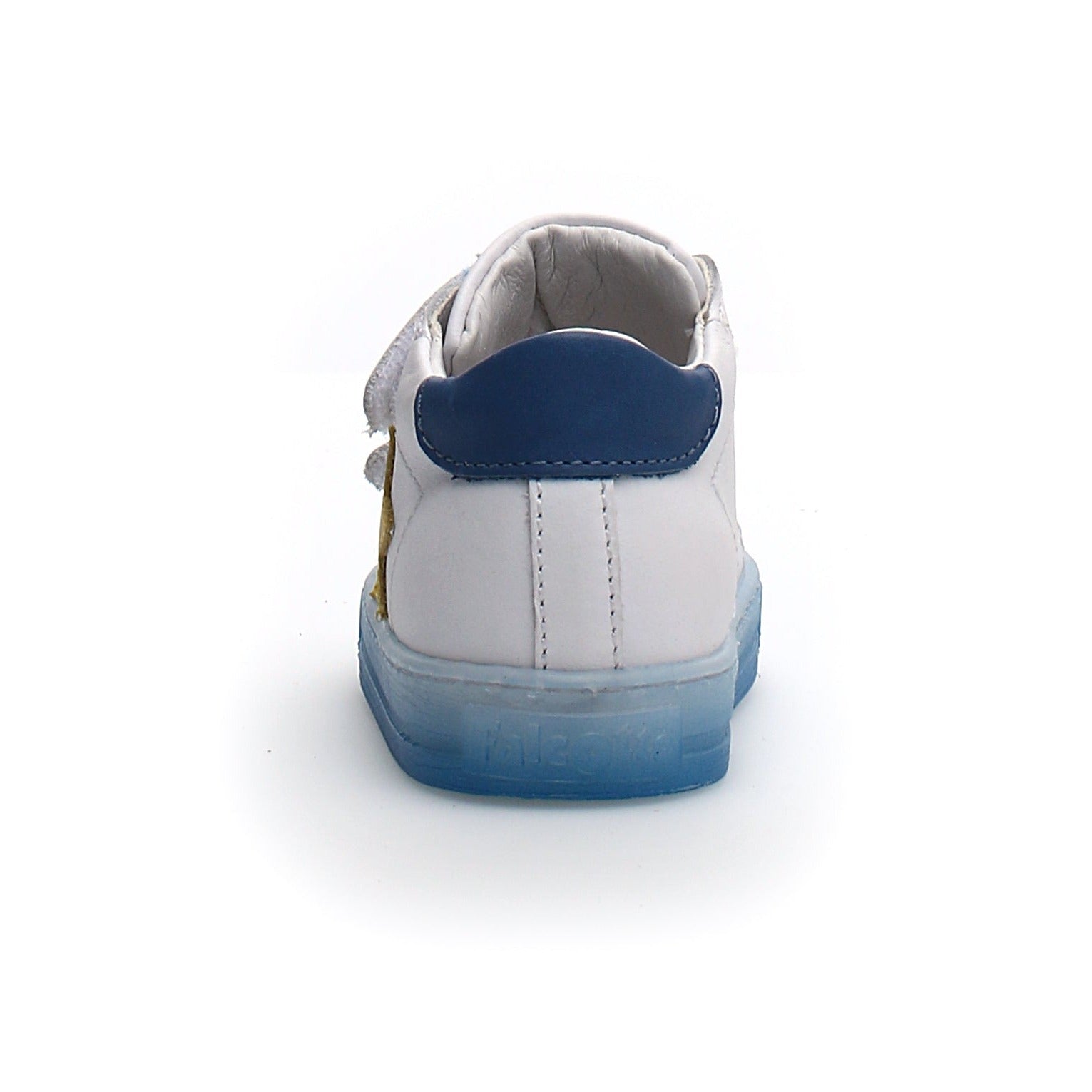 Falcotto Sasha VL Calf Fashion Sneakers for Boys & Girls - White/Azure | Comfortable Kids Shoes for School, Play & Everyday Wear