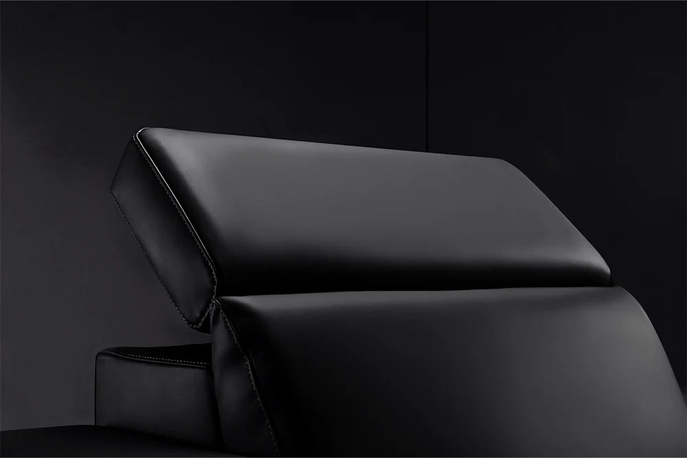 Valencia Barcelona Ultimate Genuine Leather Home Theater Seating - 3-Seater Loveseat (Left Side, Onyx Black) for Movie Nights & Game Room Comfort