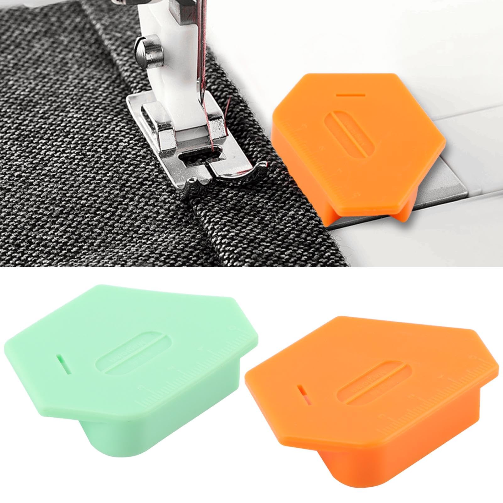 2-Piece Magnetic Seam Guide for Sewing Machine - Universal Polygonal Hemmer Guide with Measurement Scale | Perfect Sewing Accessory for Beginners & Enthusiasts | Ideal for Quilting, Dressmaking & DIY Craft Projects