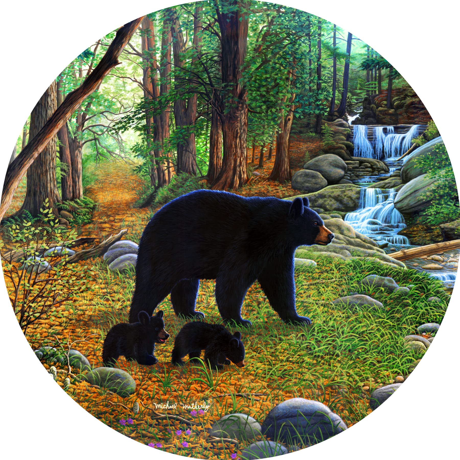 Black Bear & Cubs Spare Tire Wheel Cover - Universal Fit for RV, Camper, Truck & SUV (Multiple Sizes Available) - Perfect for Outdoor Adventures & Road Trips