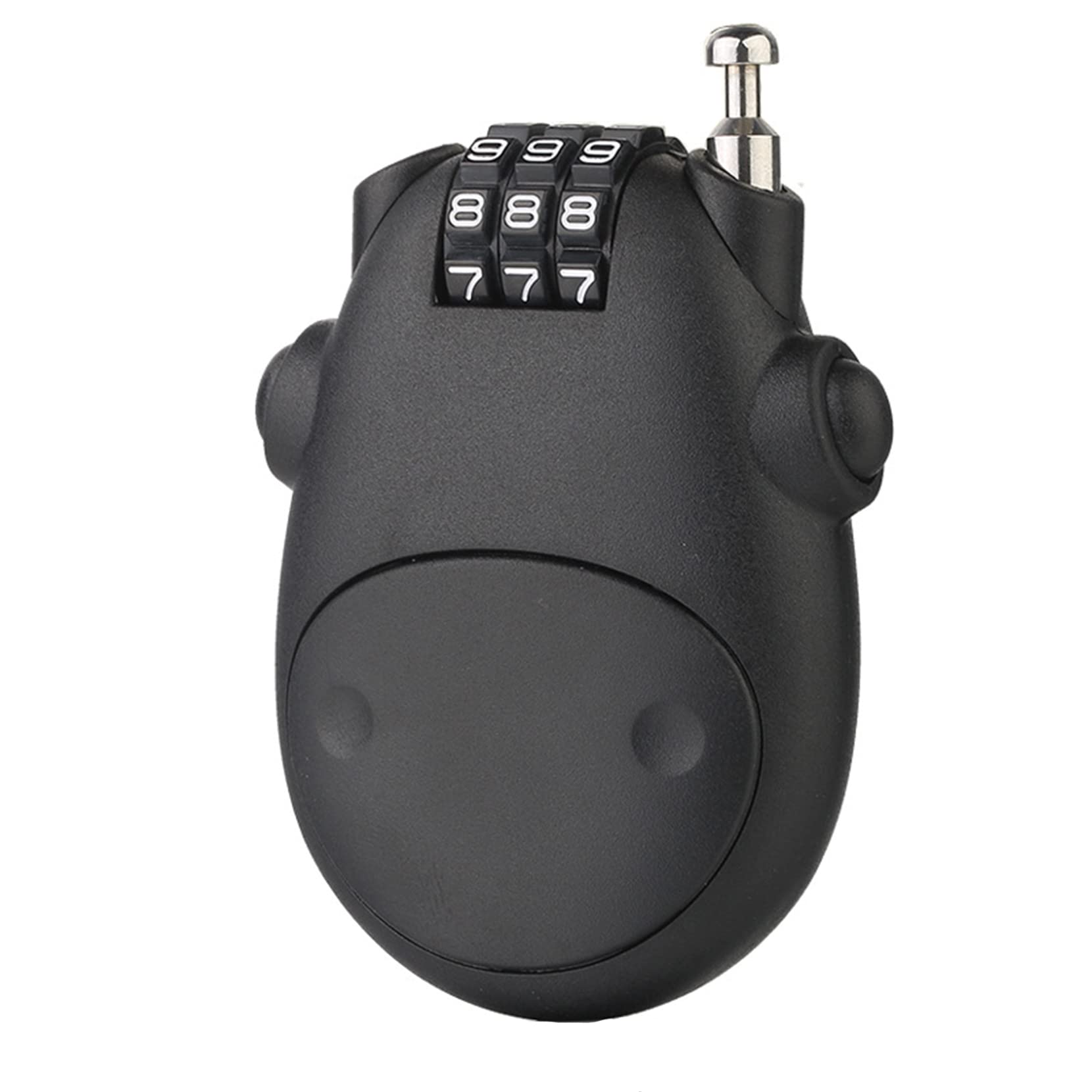 Maizoon 3 Digit Resettable Combination Padlock - Retractable Steel Wire Security Lock for Luggage, Backpack, School Locker, Helmet & Motorcycle - Compact & Stylish Black Travel Lock for Home, Gym & Outdoor Use