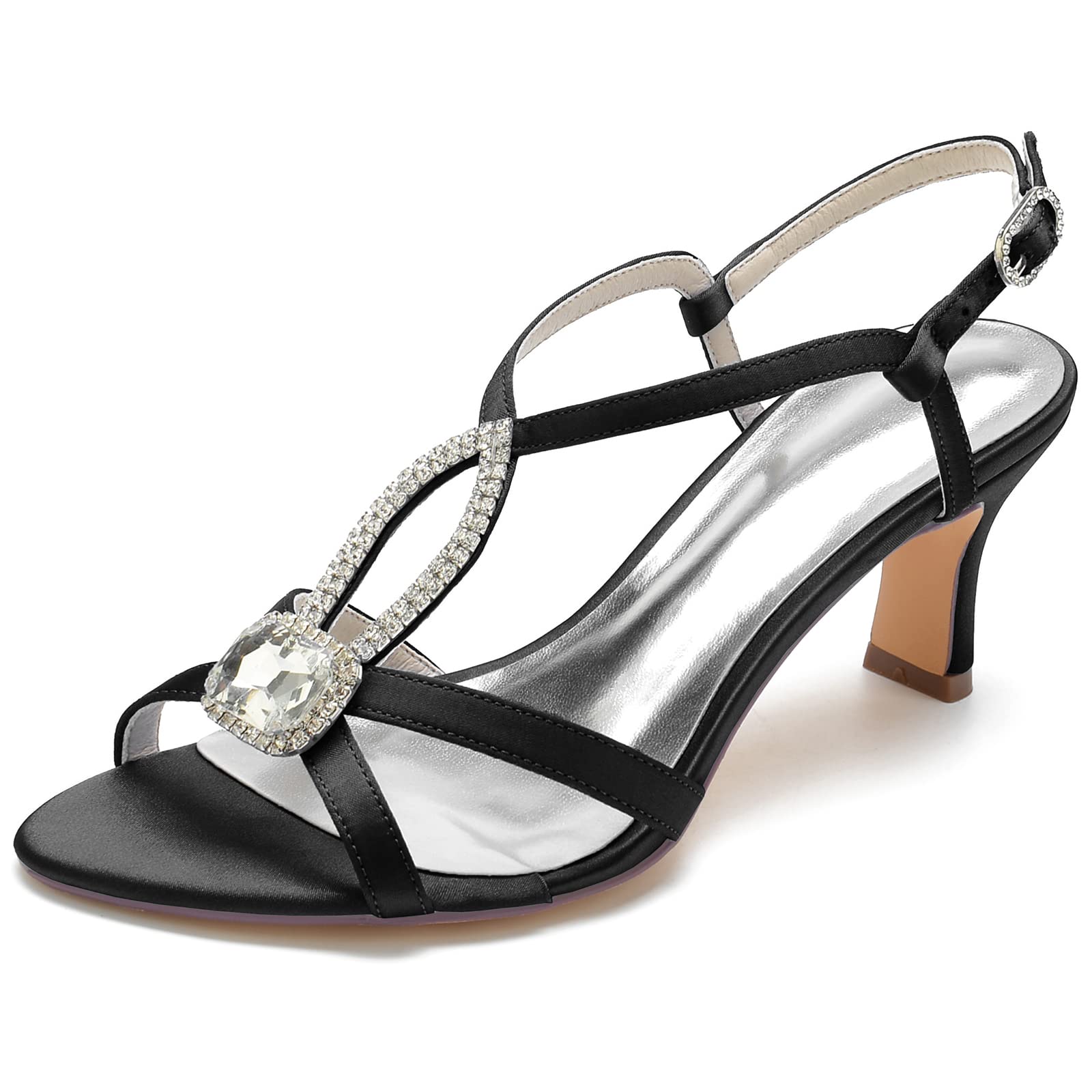 Sparkly Rhinestone Satin Wedding Shoes for Bride & Bridesmaids - Elegant Women's Party Sandals for Weddings, Prom & Special Occasions