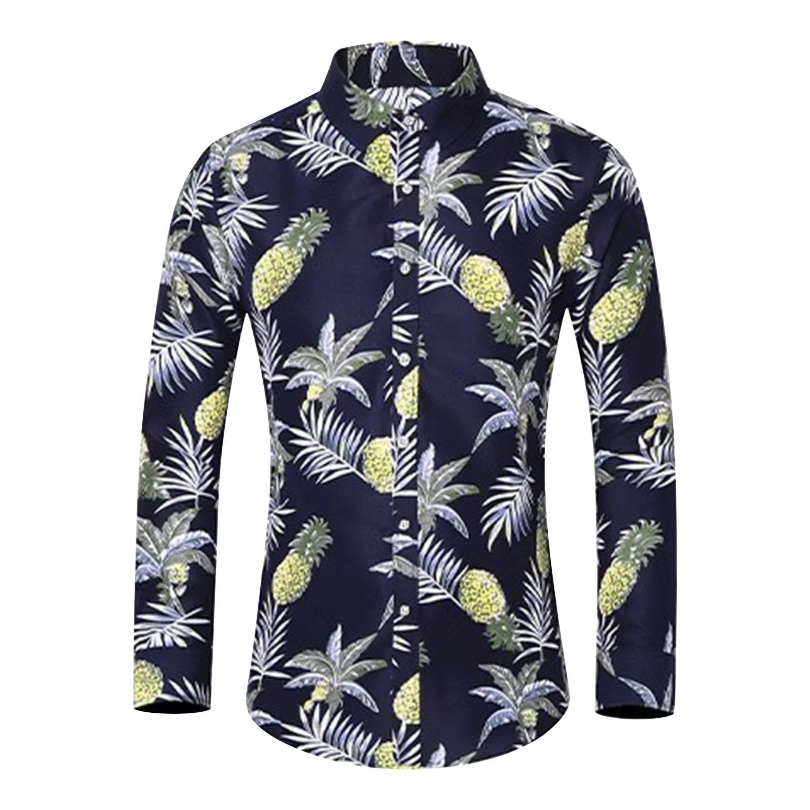 Men's Floral Print Casual Shirt - Long Sleeve Button Down Loose Fit Top for Business & Office Wear | Plus Size Comfortable Work Outfit | Perfect for Casual Fridays, Date Nights & Summer Vacations