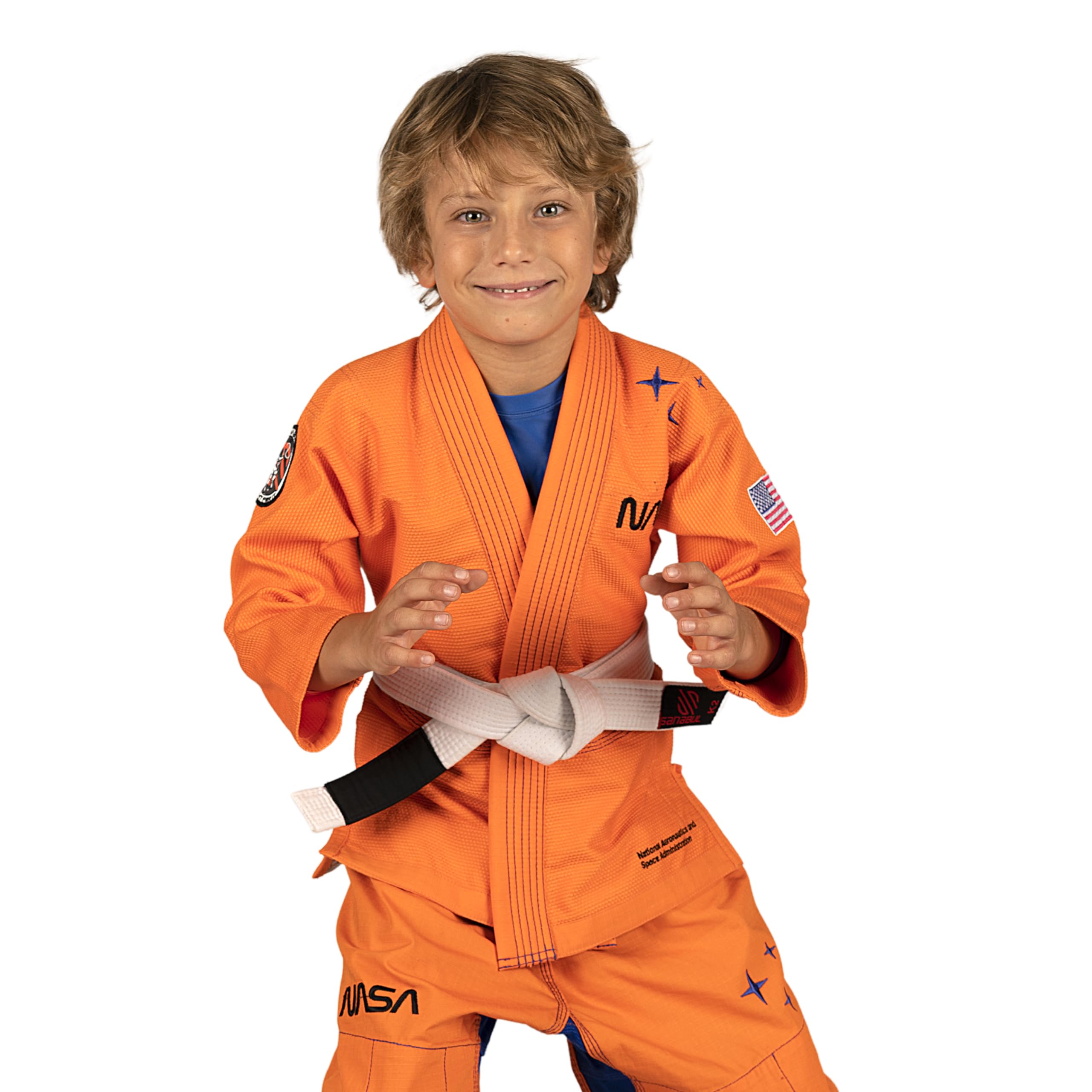 Sanabul NASA Kids BJJ Gi - Lightweight Youth Jiu Jitsu Uniform with Cosmic Design | IBJJF Approved Training Kimono for Boys & Girls | Perfect for Martial Arts Classes & Competitions