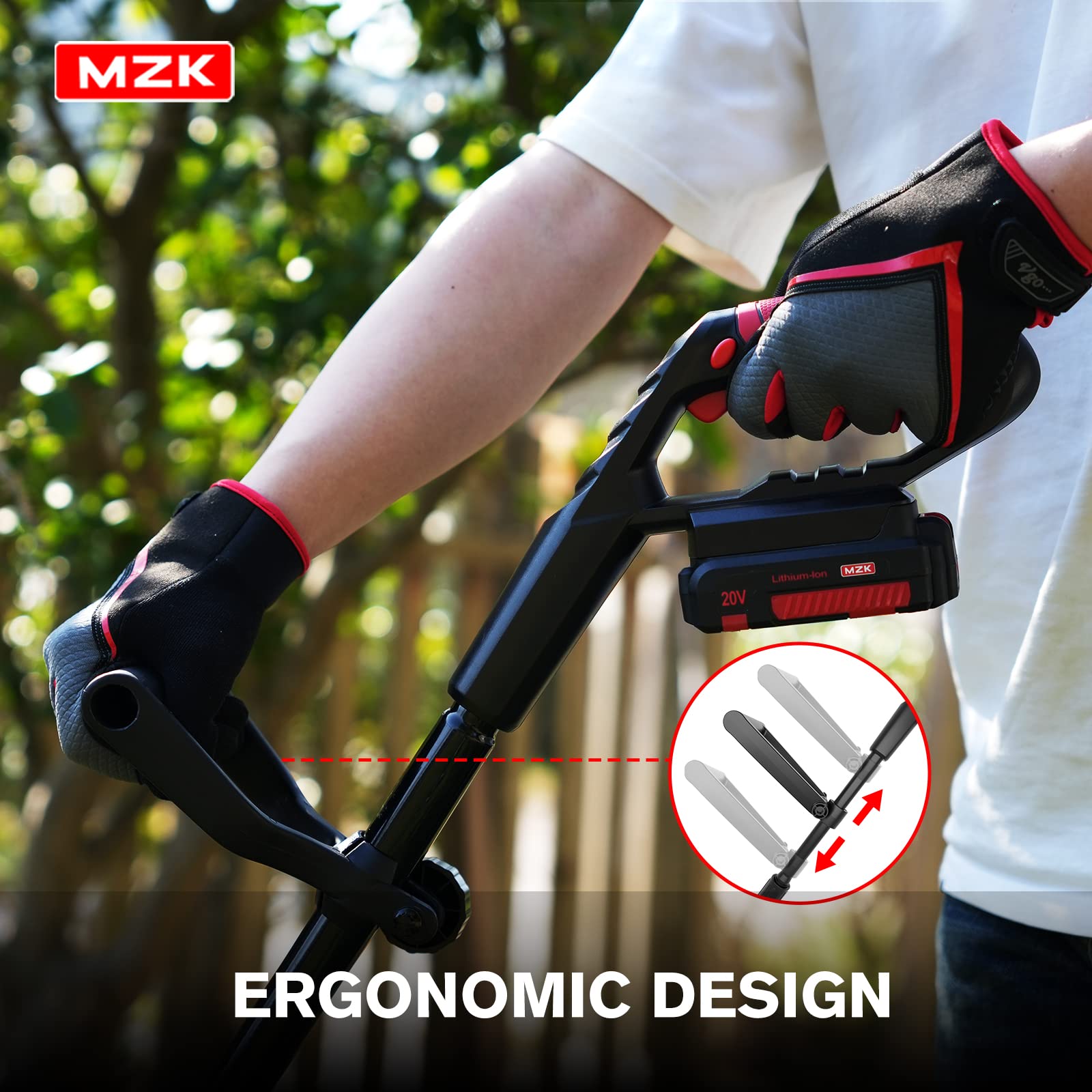 **MZK 20V Cordless Tiller Cultivator with 24 Steel Tines, 7.8-inch Wide Battery Powered Garden Cultivator - Mini Tiller for Gardening, Weeding, and Soil Aeration (Includes 2AH Battery & Charger) - Perfect for Small Gardens, Flower Beds, and Raised Planters**