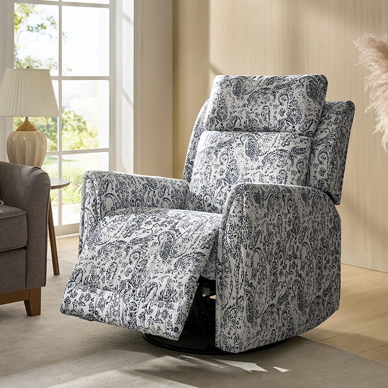 Alois Swivel Rocker Recliner Chair with Adjustable Headrest - Comfortable Living Room Furniture for Relaxing, Reading & Watching TV