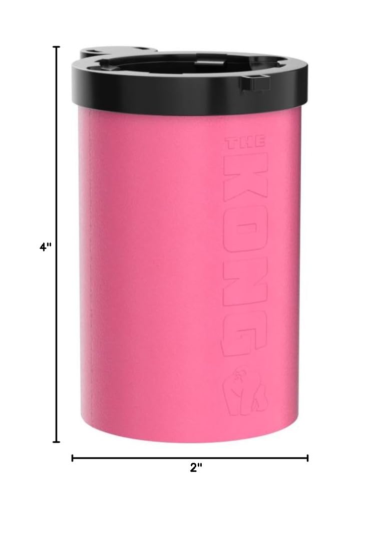 KONG 2.0 Portable Can & Bottle Cooler Cup with Detachable Expandable Hose - Pink Drink Funnel for Camping, Beach & Outdoor Activities