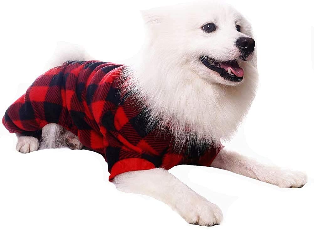 SCENEREAL Soft & Warm Dog Pajamas for Small to Large Dogs - Cozy Pet Sweater Onesie Outfits for Winter & Christmas - Perfect for Indoor Lounging & Holiday Photos