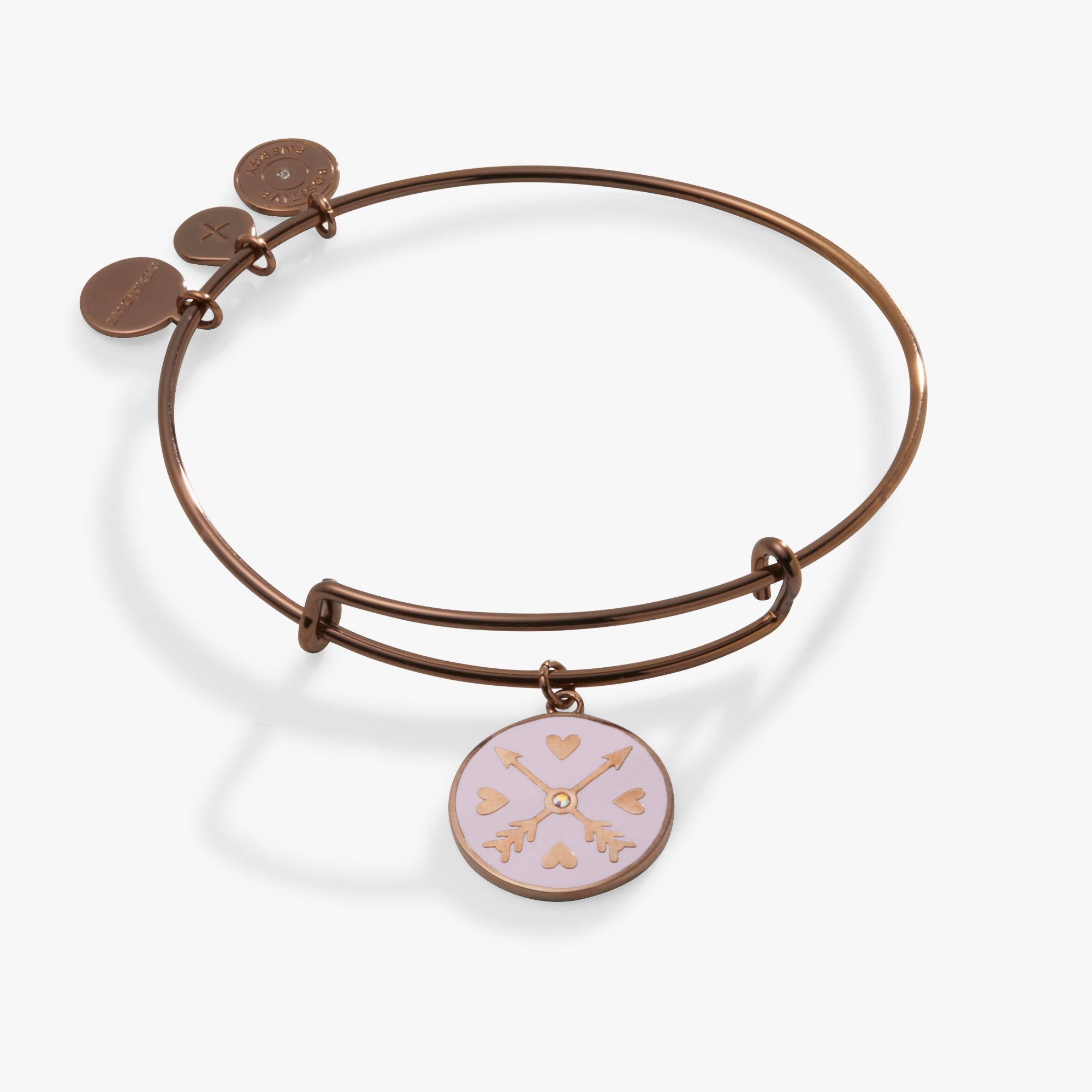Arrows and Heart Charm Bangle Bracelet - Dainty Adjustable Jewelry for Women | Perfect for Valentine's Day Gifts, Anniversary Presents & Everyday Wear