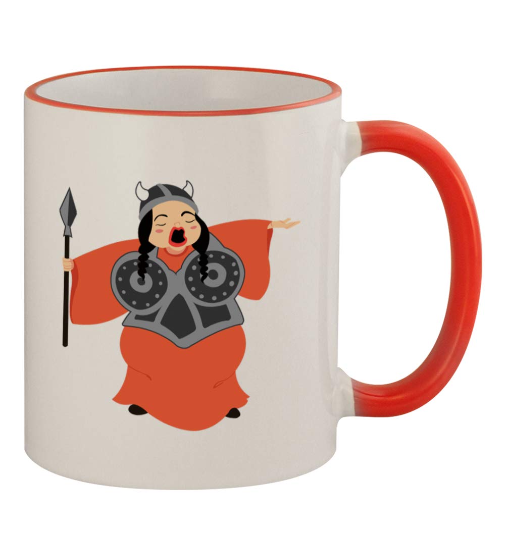 Funny 11oz Coffee Mug with Red Handle - 'Middle of the Road Fat Lady Sings' Humorous Gift for Office, Home & Tea Lovers - Perfect for Coffee, Tea or Hot Chocolate