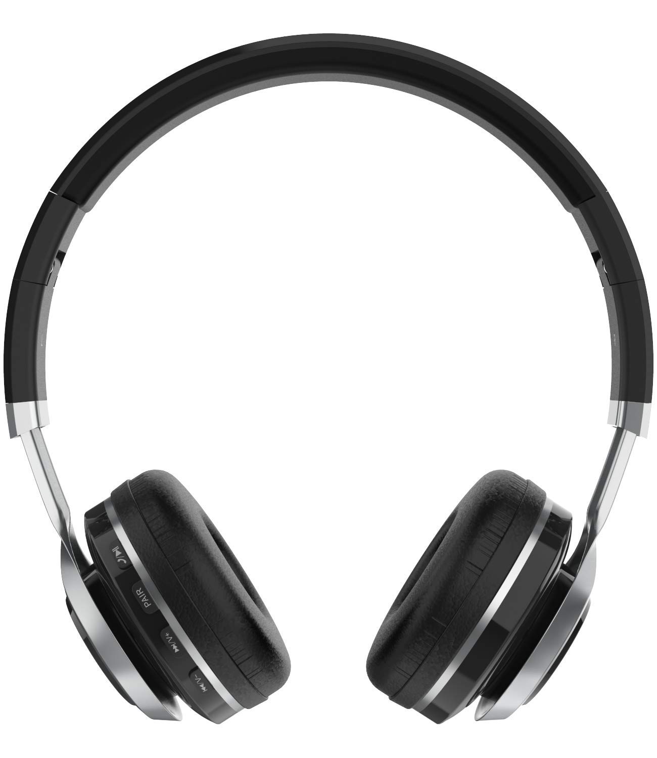 Aduro Resonance Wireless Over-Ear Headphones with Mic - Foldable, Rechargeable Bluetooth Headset for Work, Travel & Gaming (Black/Silver) - Perfect for Office, Commuting & Home Entertainment