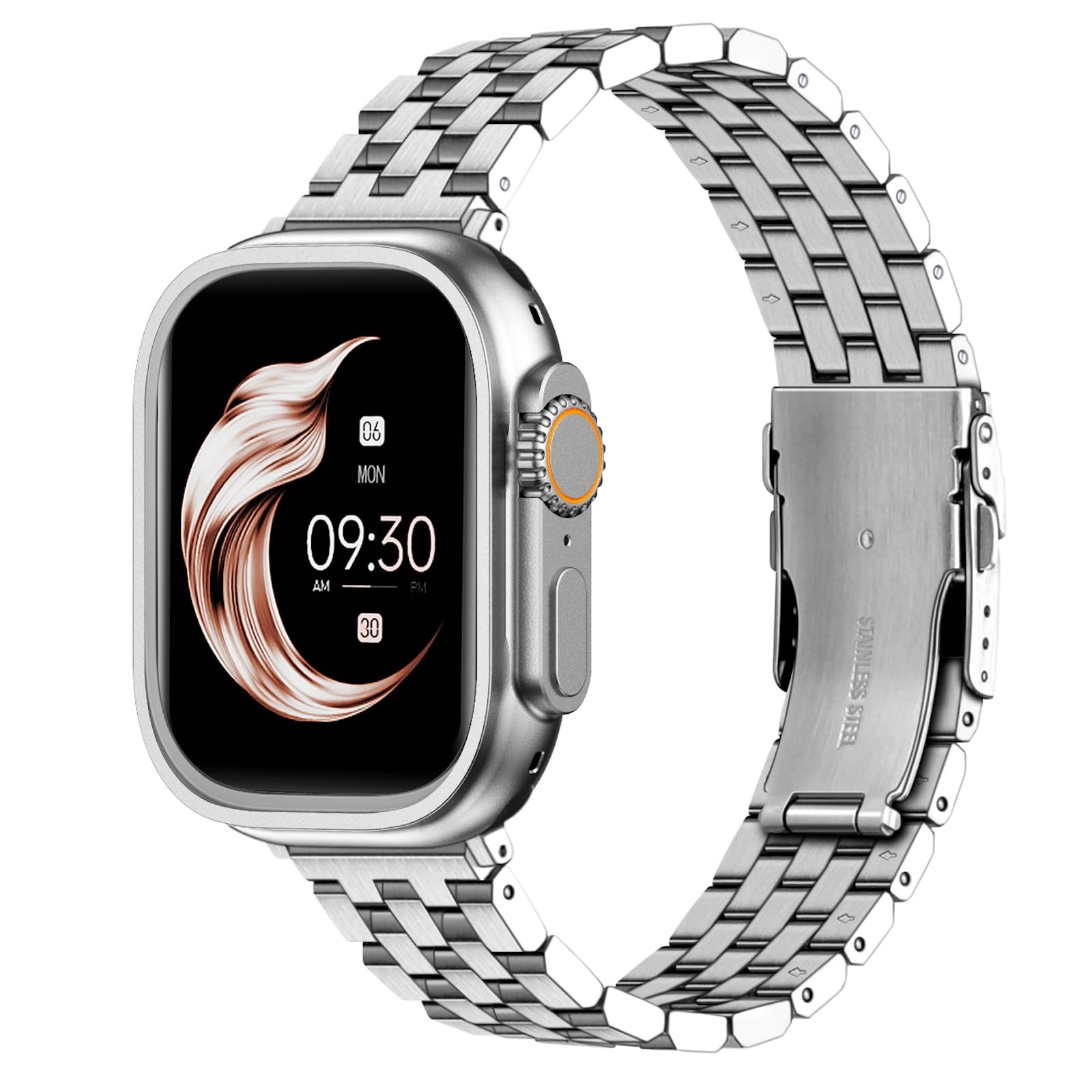 Premium Stainless Steel Apple Watch Band - Compatible with Ultra 2/1, Series 9/8/7/6/5/4/3/2/1 & SE (38mm-49mm) - Durable Metal Strap for Men & Women - Perfect for Workouts, Office & Everyday Wear