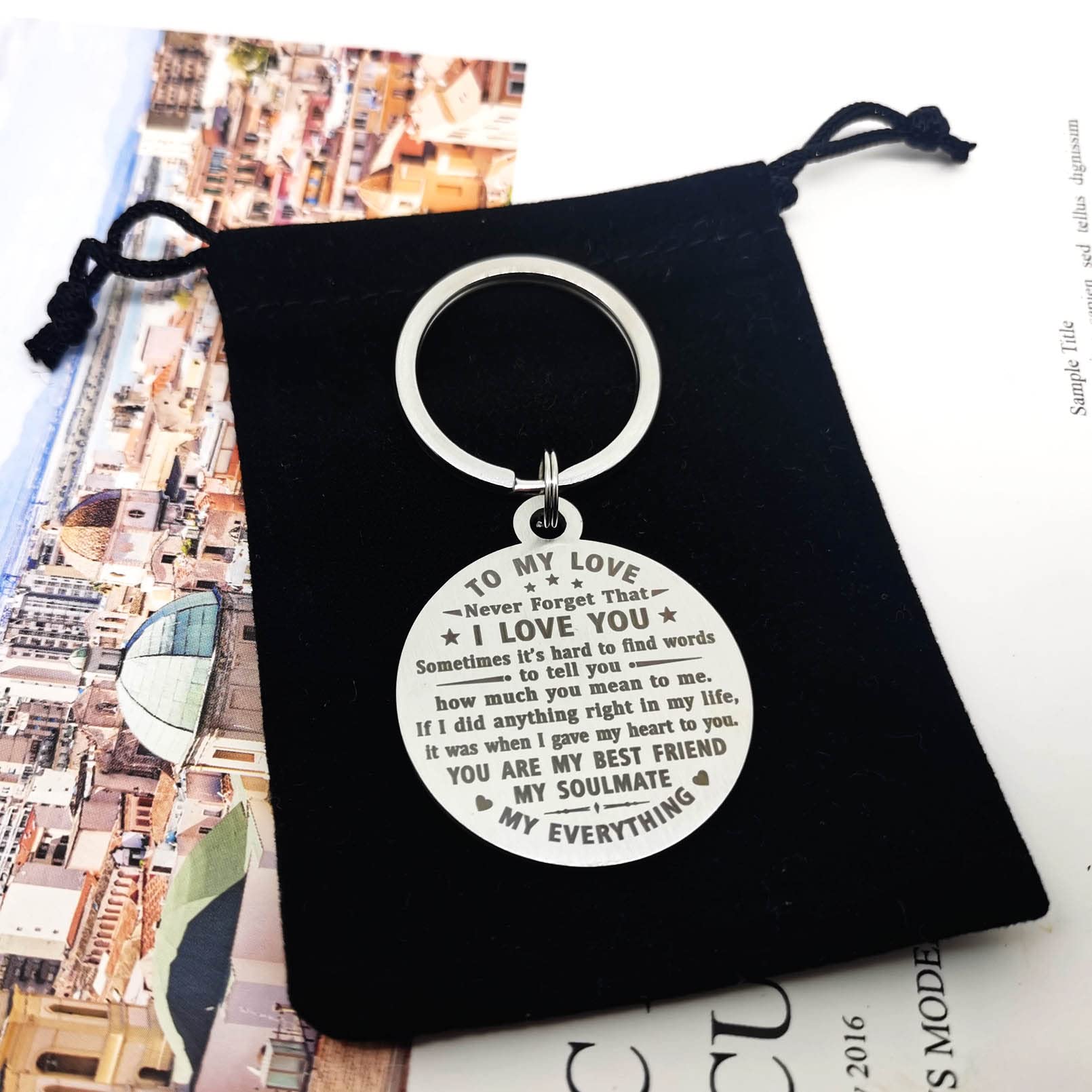 ABNTY 23rd Anniversary Keychain Gift - Engraved Steel Keepsake for 23 Year Wedding Anniversary - Perfect Gift for Husband, Wife, Couples - Great for Romantic Celebrations & Anniversary Decorations